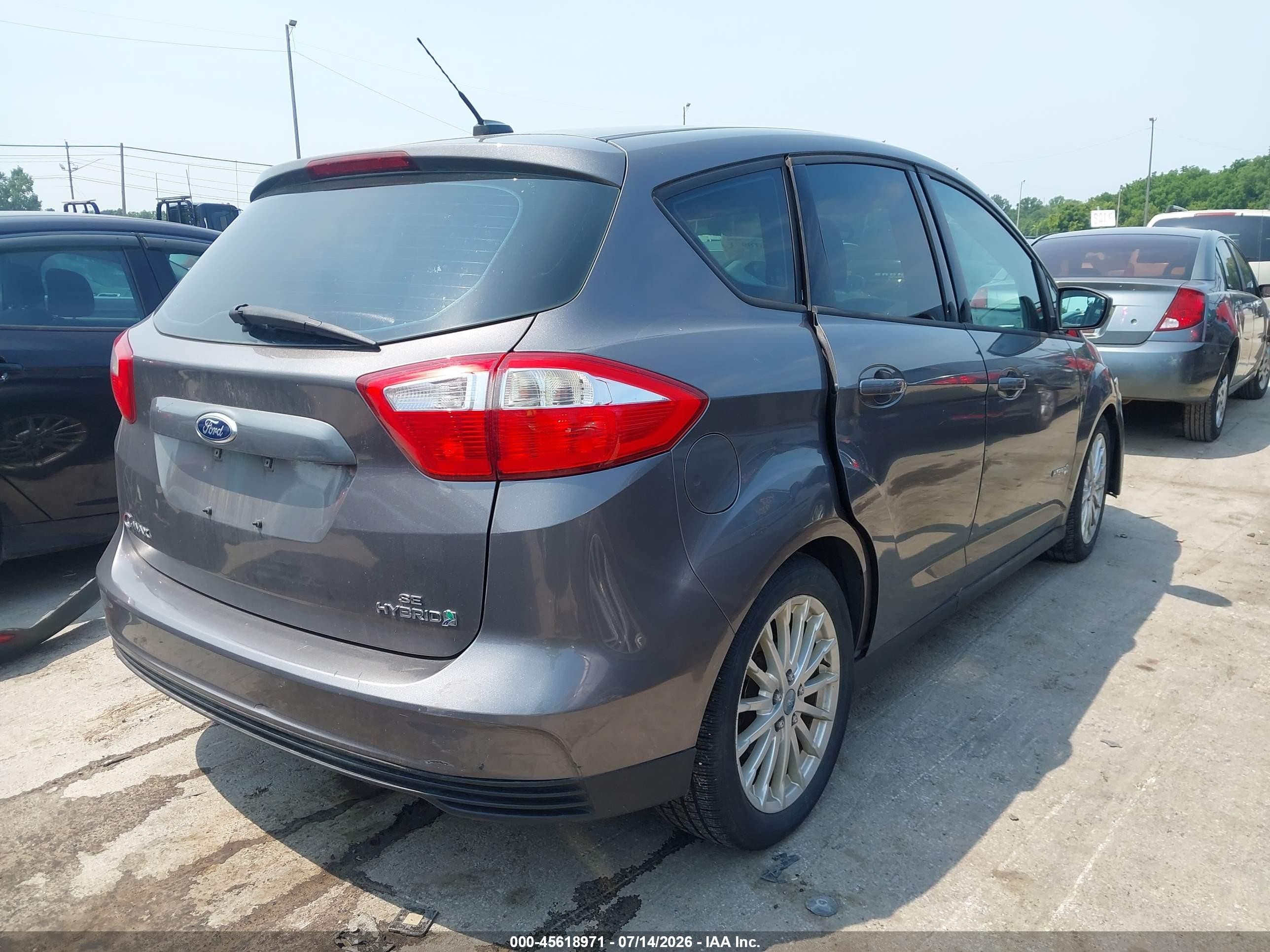 2013 Ford C-max Hybrid Se Gray vin: 1FADP5AU3DL504368