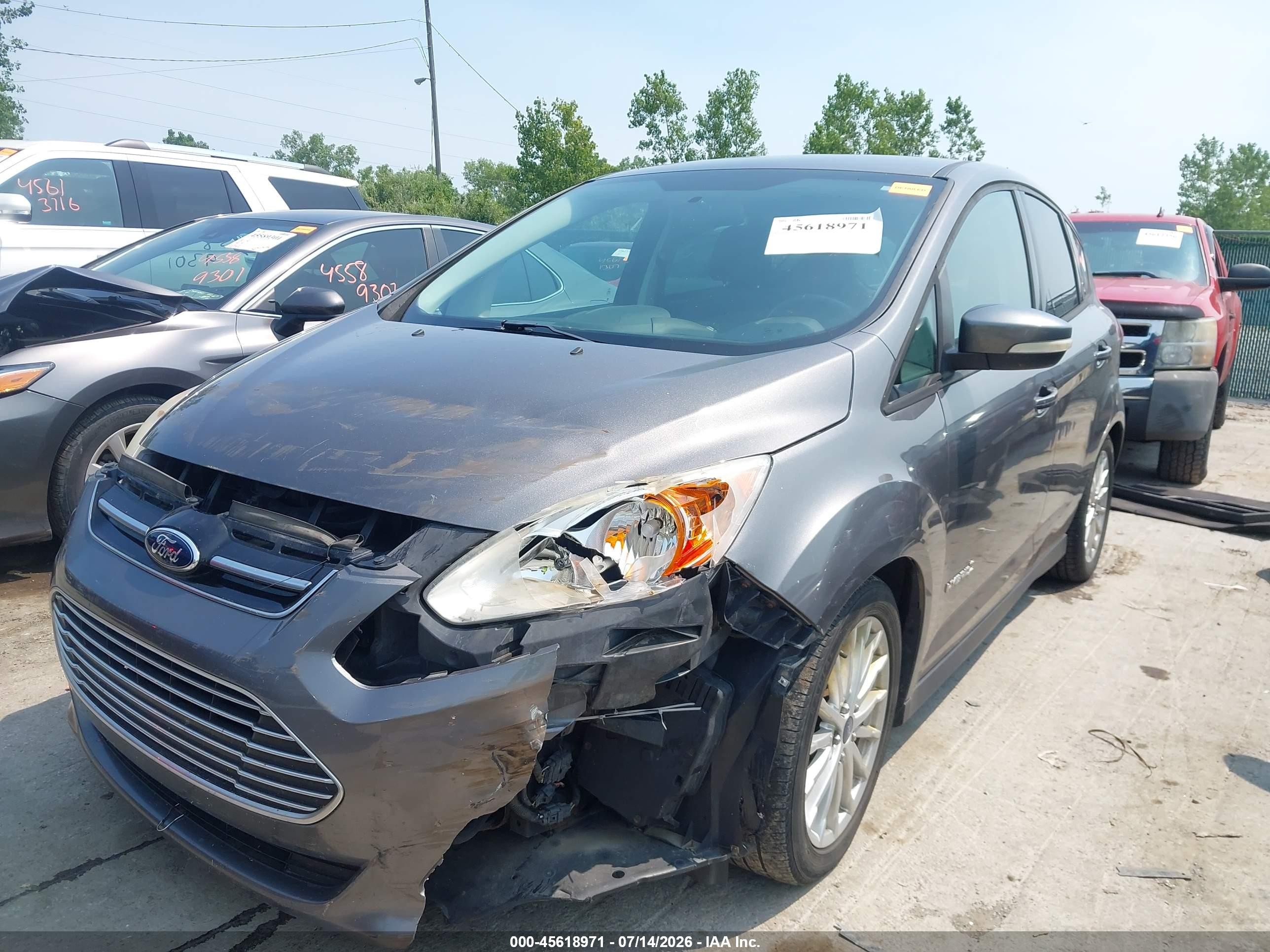 2013 Ford C-max Hybrid Se Gray vin: 1FADP5AU3DL504368