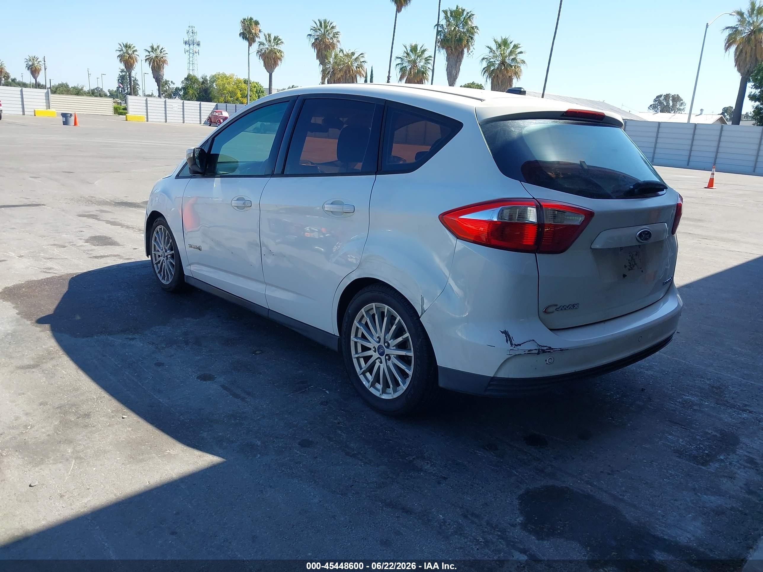 2013 Ford C-max Hybrid Se White vin: 1FADP5AU3DL511773
