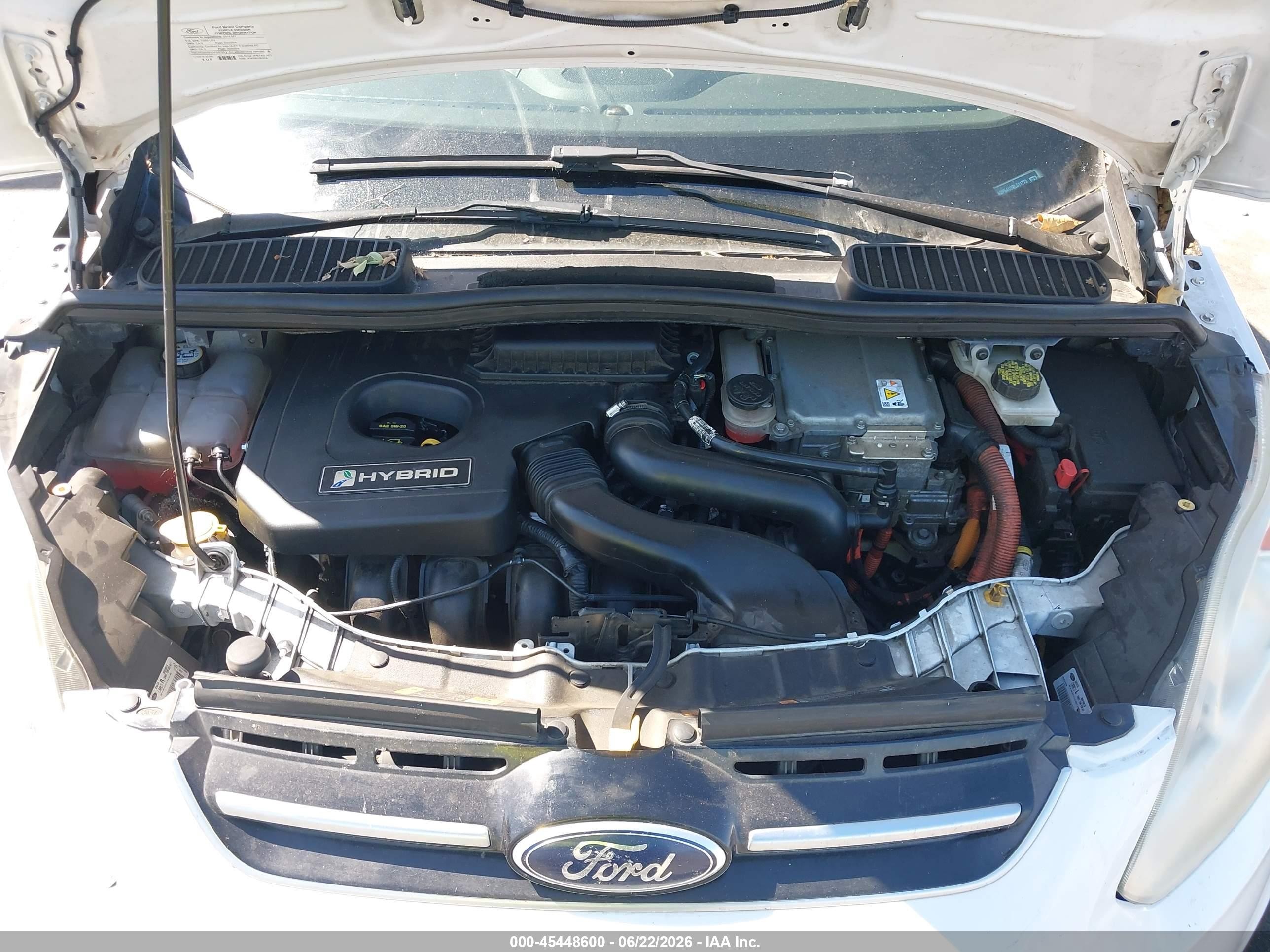 2013 Ford C-max Hybrid Se White vin: 1FADP5AU3DL511773