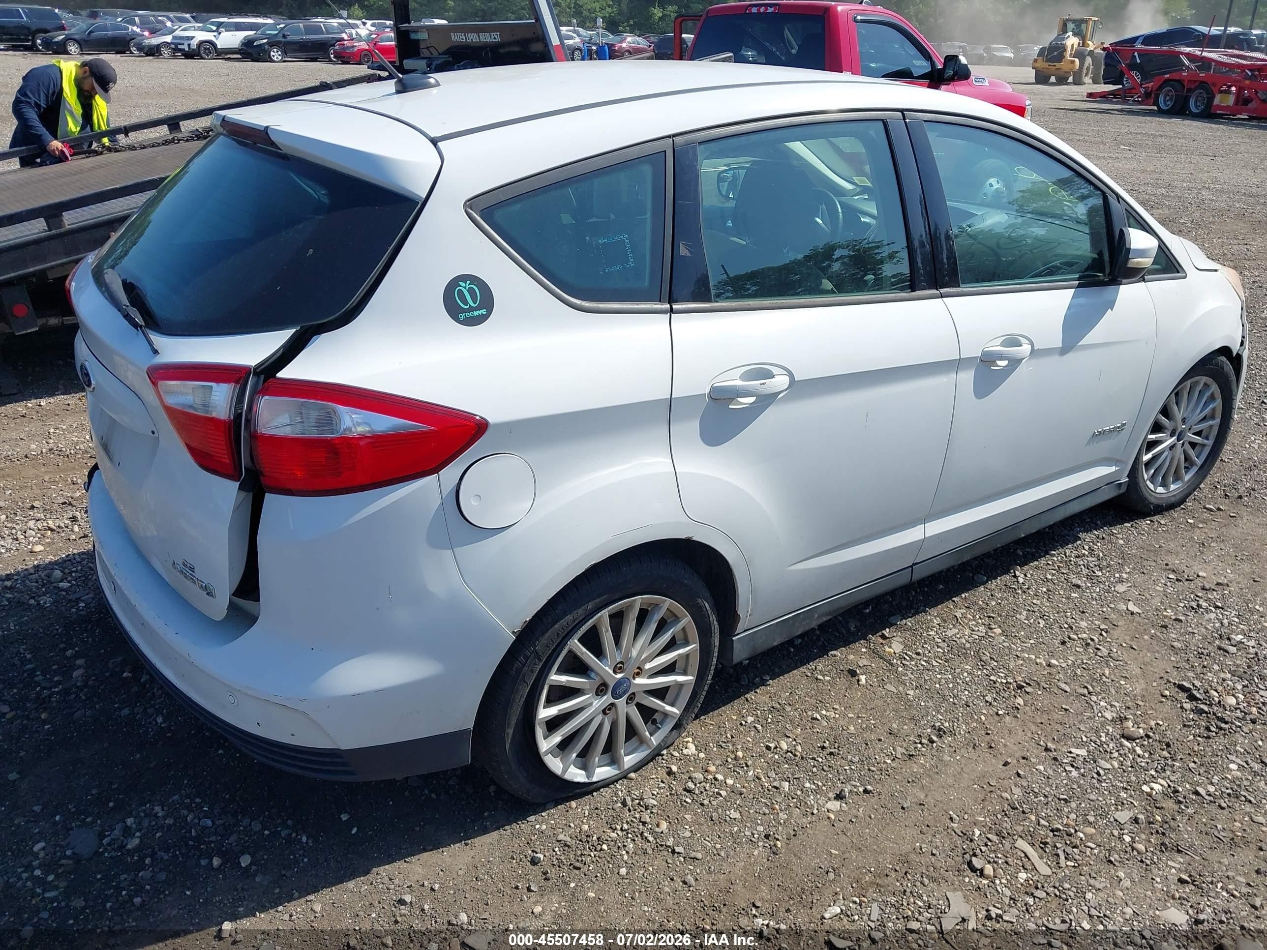 2013 Ford C-max Hybrid Se White vin: 1FADP5AU3DL536771