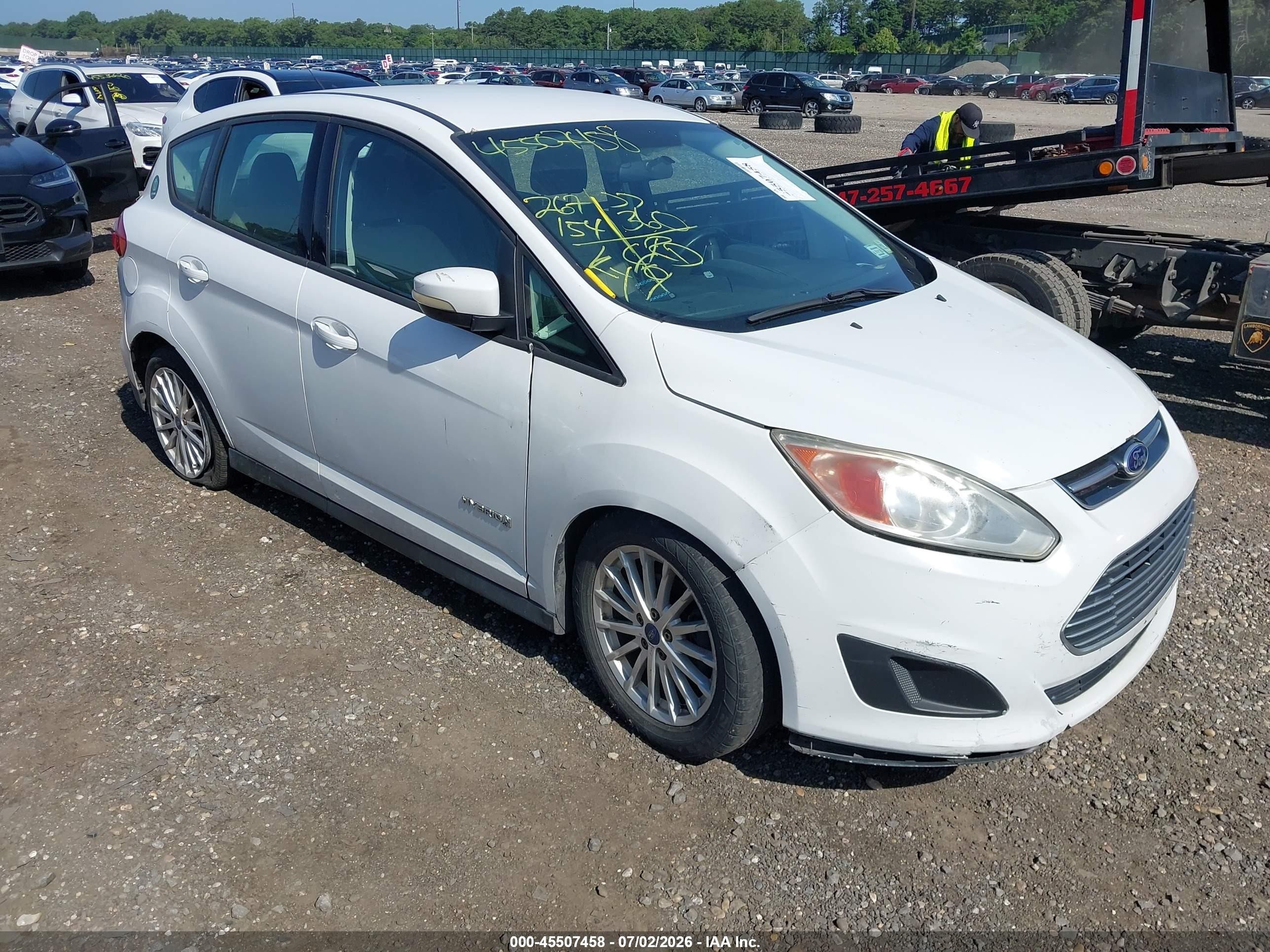 2013 Ford C-max Hybrid Se White vin: 1FADP5AU3DL536771