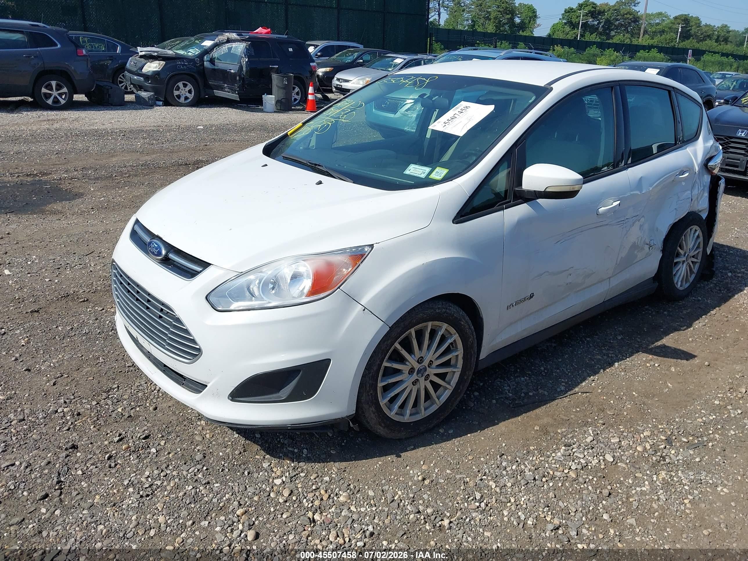 2013 Ford C-max Hybrid Se White vin: 1FADP5AU3DL536771