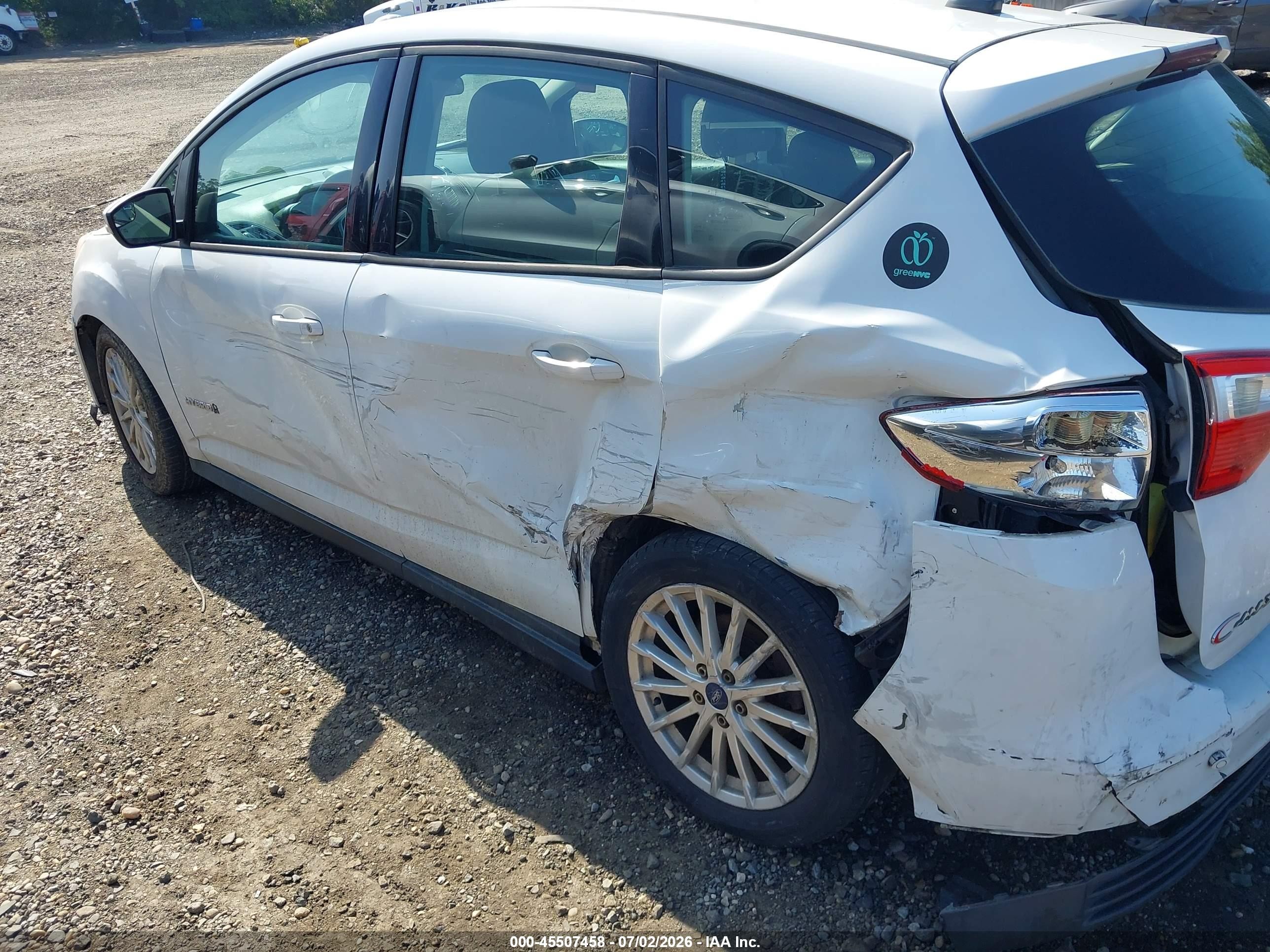 2013 Ford C-max Hybrid Se White vin: 1FADP5AU3DL536771