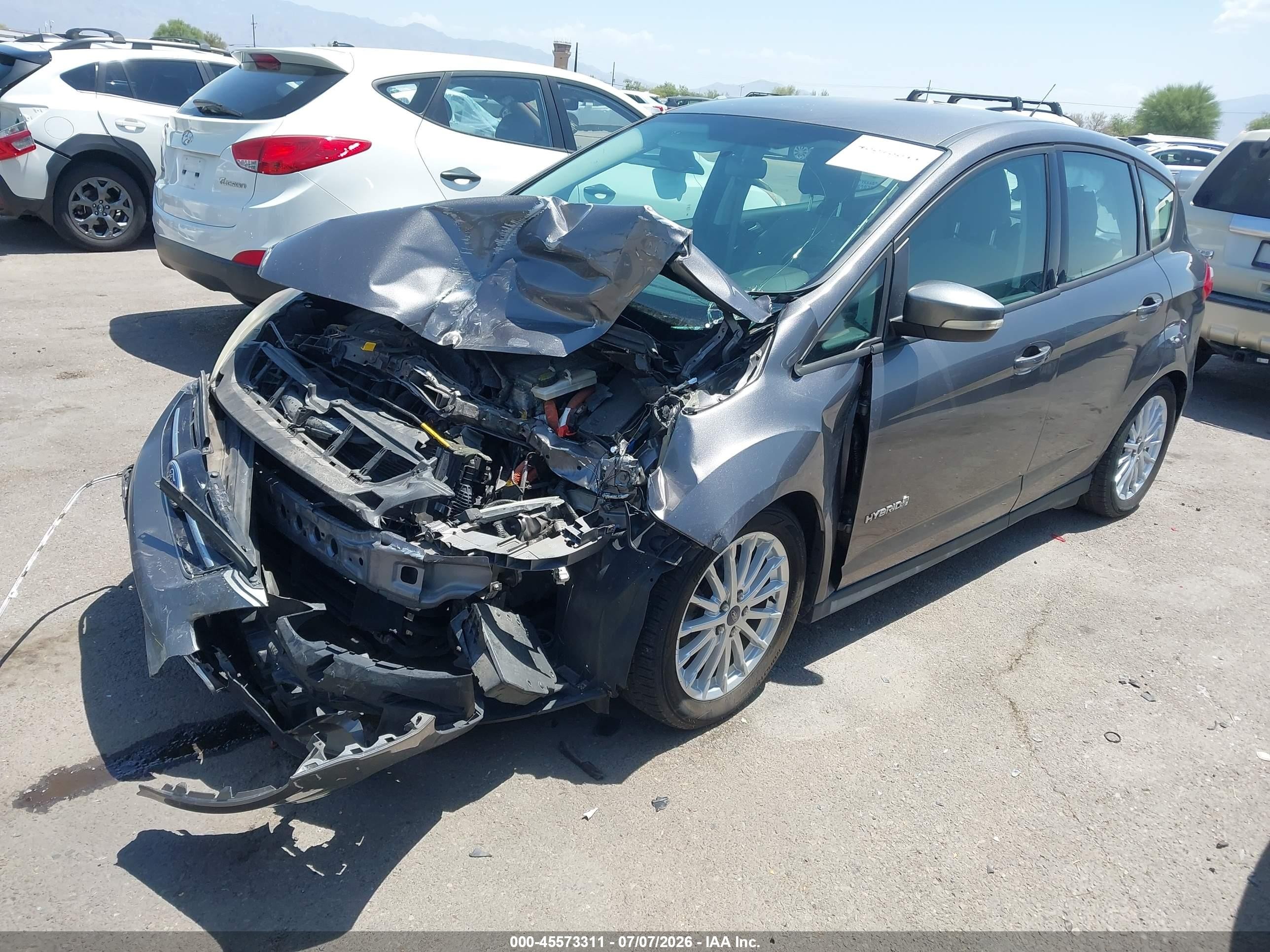 2014 Ford C-max Hybrid Se Gray vin: 1FADP5AU3EL519762