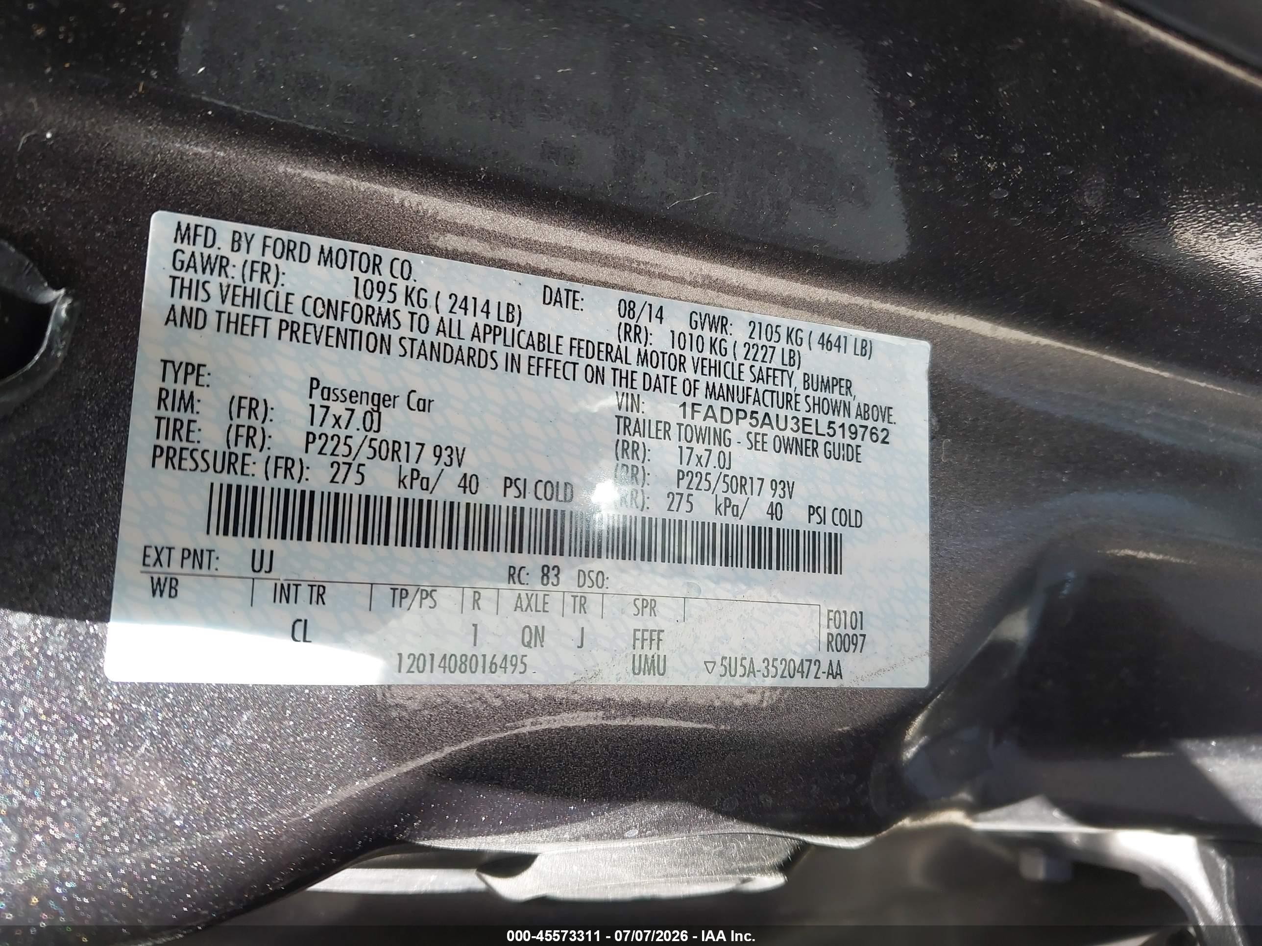 2014 Ford C-max Hybrid Se Gray vin: 1FADP5AU3EL519762