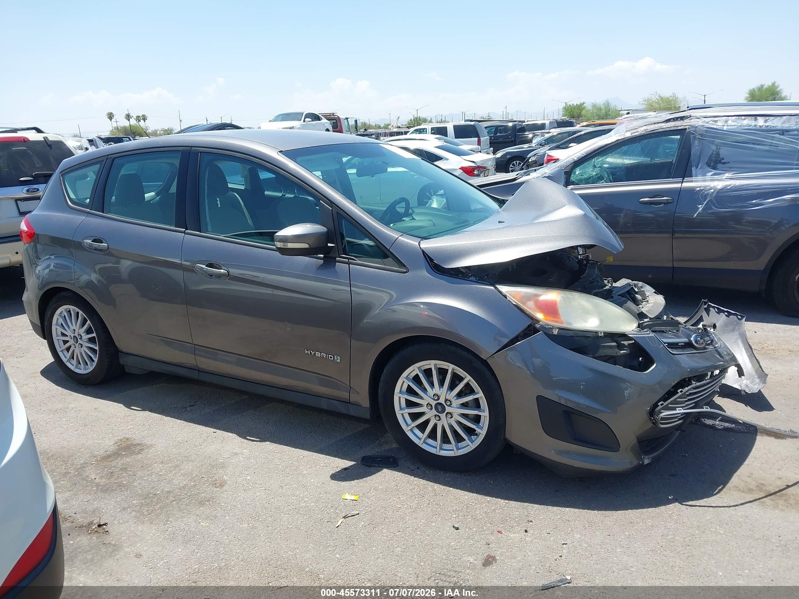 2014 Ford C-max Hybrid Se Gray vin: 1FADP5AU3EL519762
