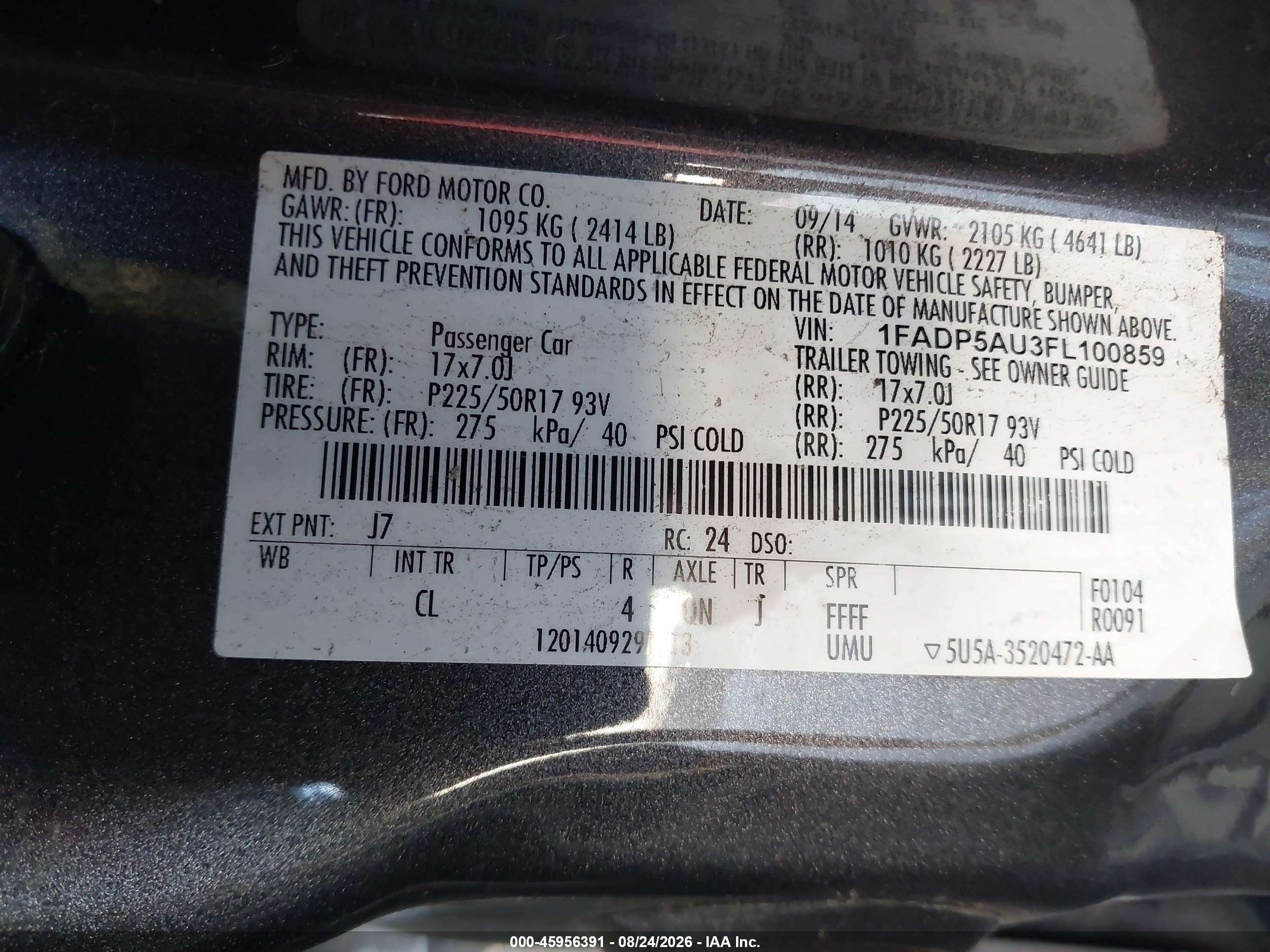 2015 Ford C-max Hybrid Se Gray vin: 1FADP5AU3FL100859