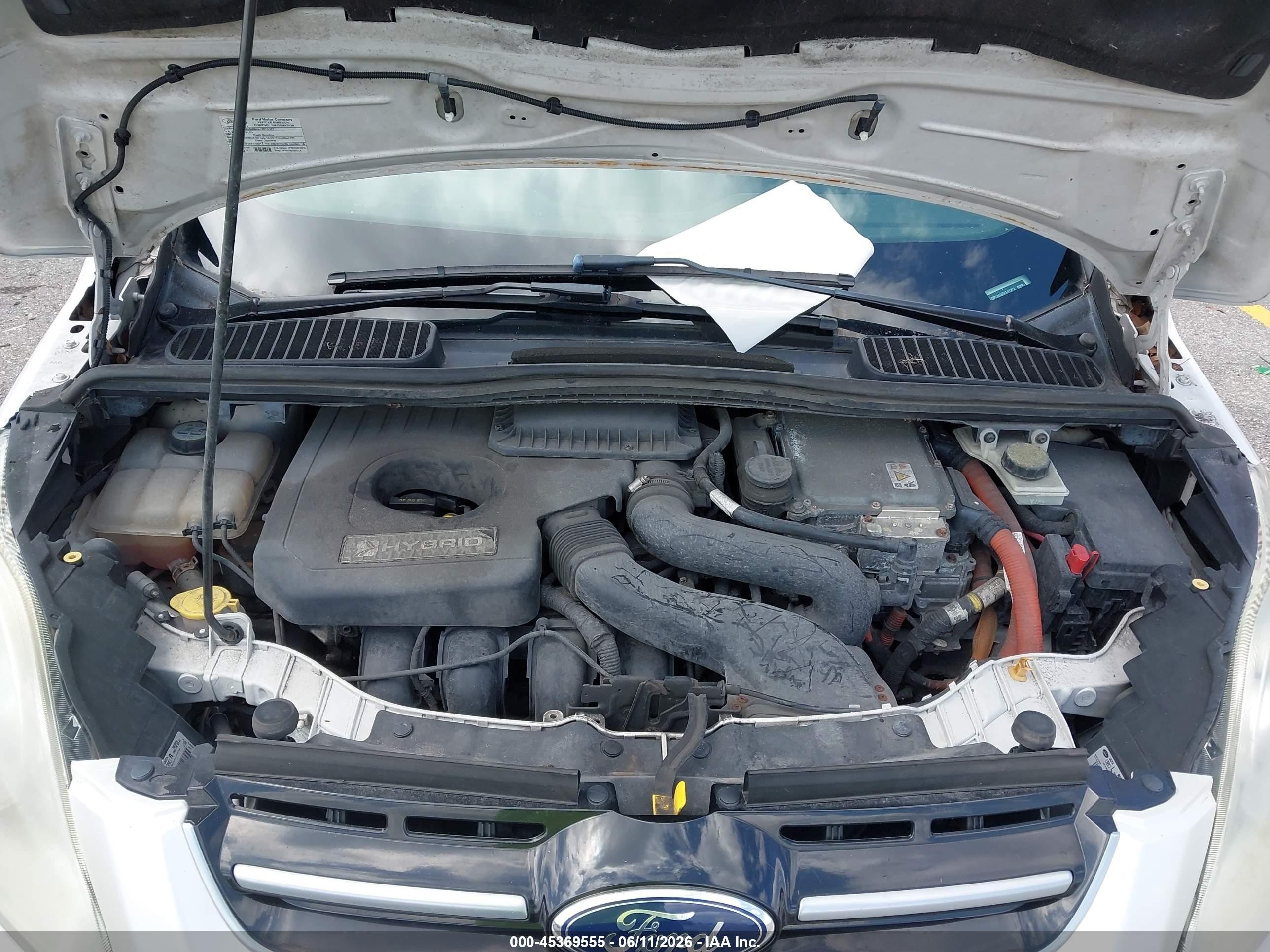 2013 Ford C-max Hybrid Se Белый vin: 1FADP5AU4DL517324