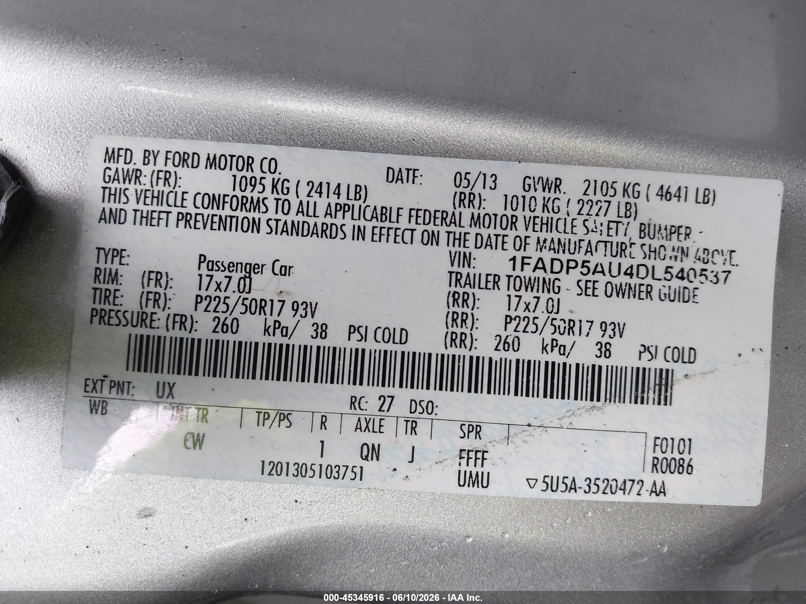 2013 Ford C-max Hybrid Se Silver vin: 1FADP5AU4DL540537