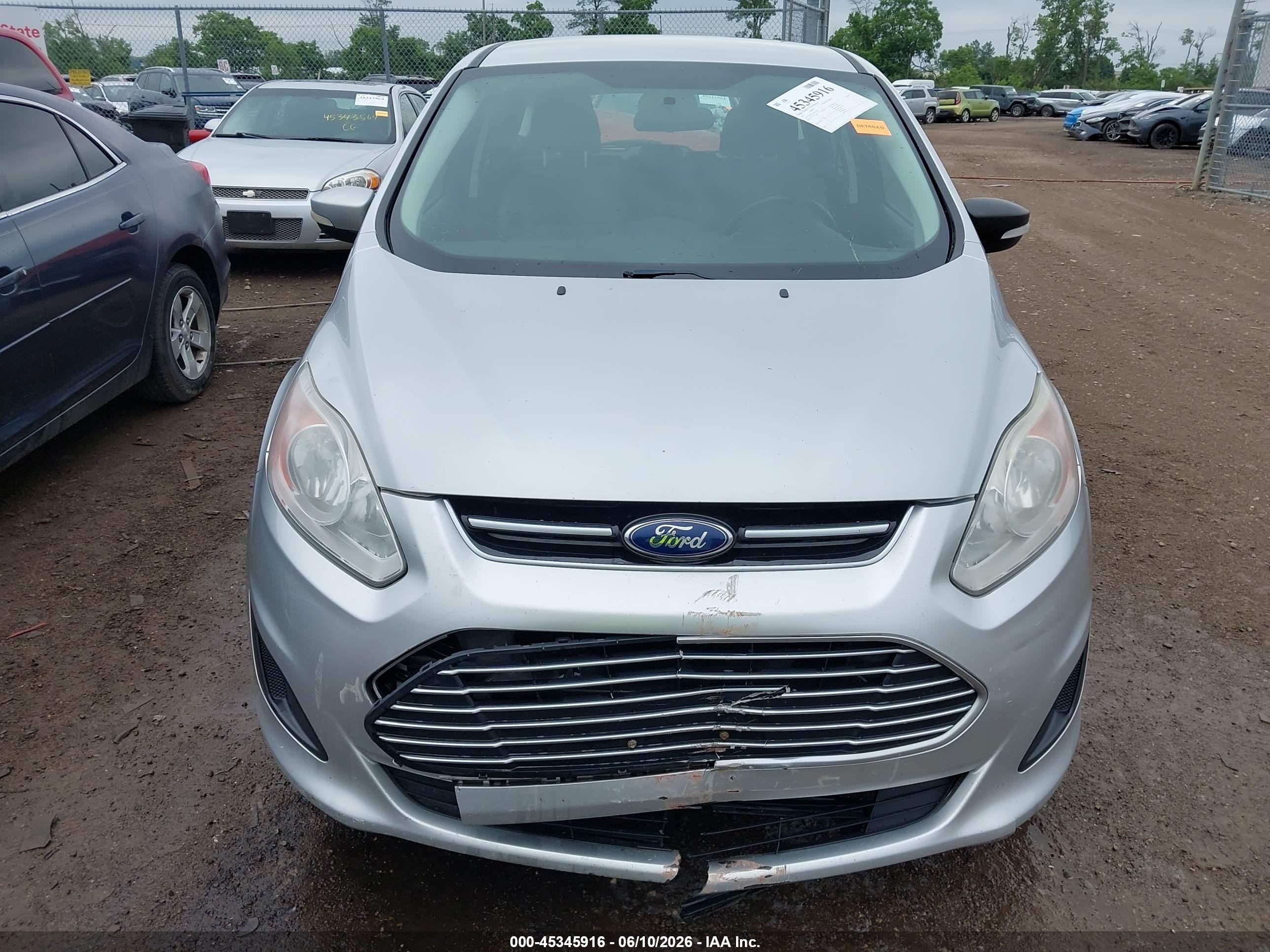 2013 Ford C-max Hybrid Se Silver vin: 1FADP5AU4DL540537