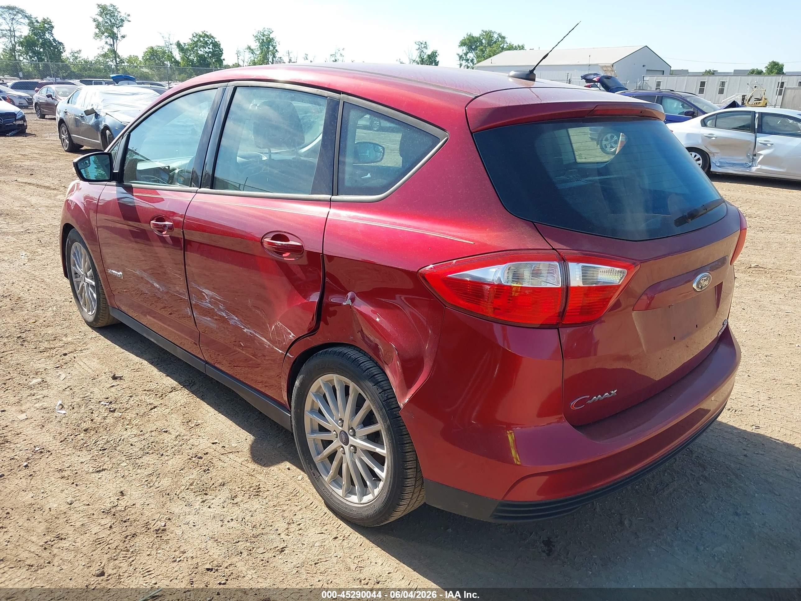 2013 Ford C-max Hybrid Se Темно-бордовый vin: 1FADP5AU4DL544636