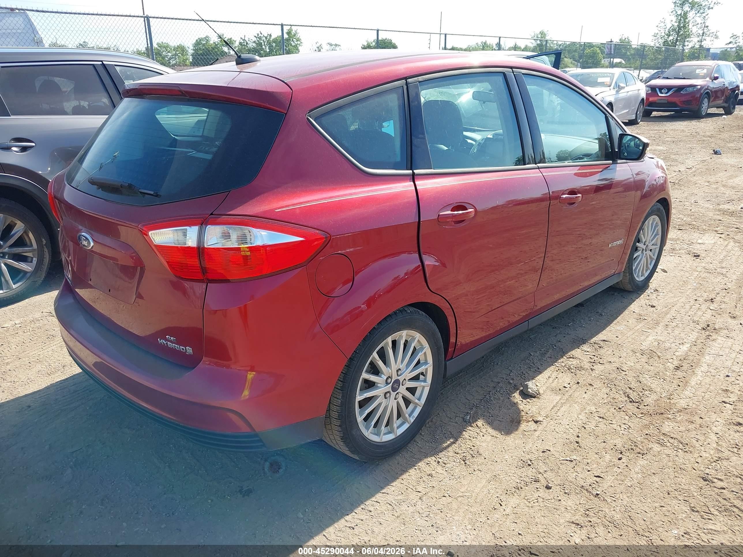 2013 Ford C-max Hybrid Se Темно-бордовый vin: 1FADP5AU4DL544636