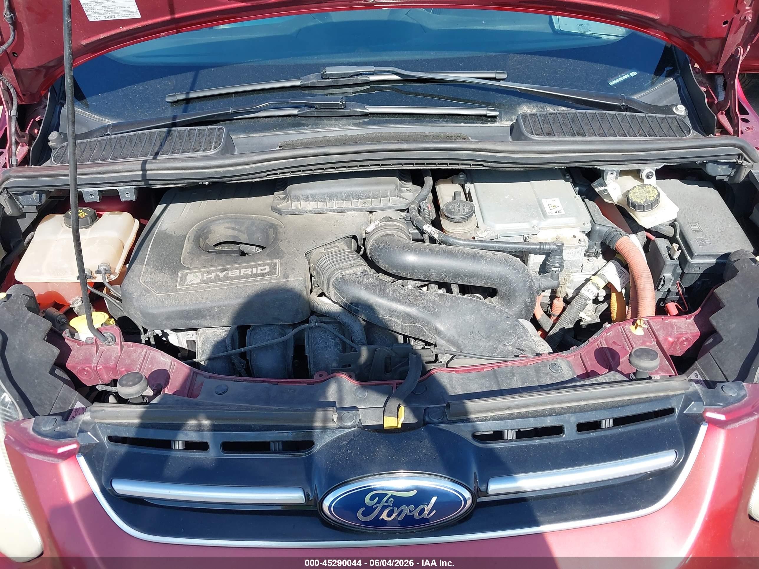 2013 Ford C-max Hybrid Se Темно-бордовый vin: 1FADP5AU4DL544636