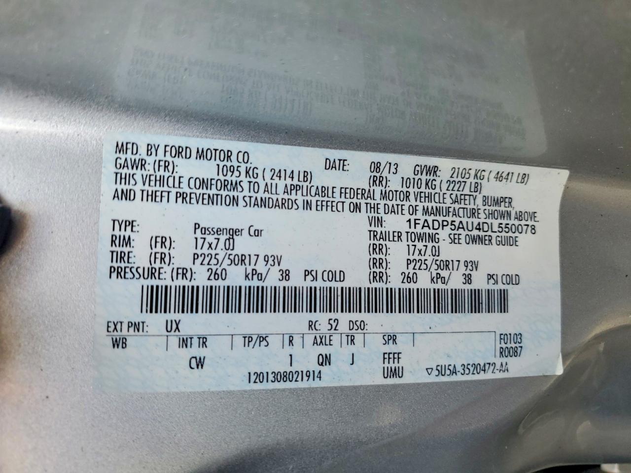 2013 Ford C-max Se Silver vin: 1FADP5AU4DL550078