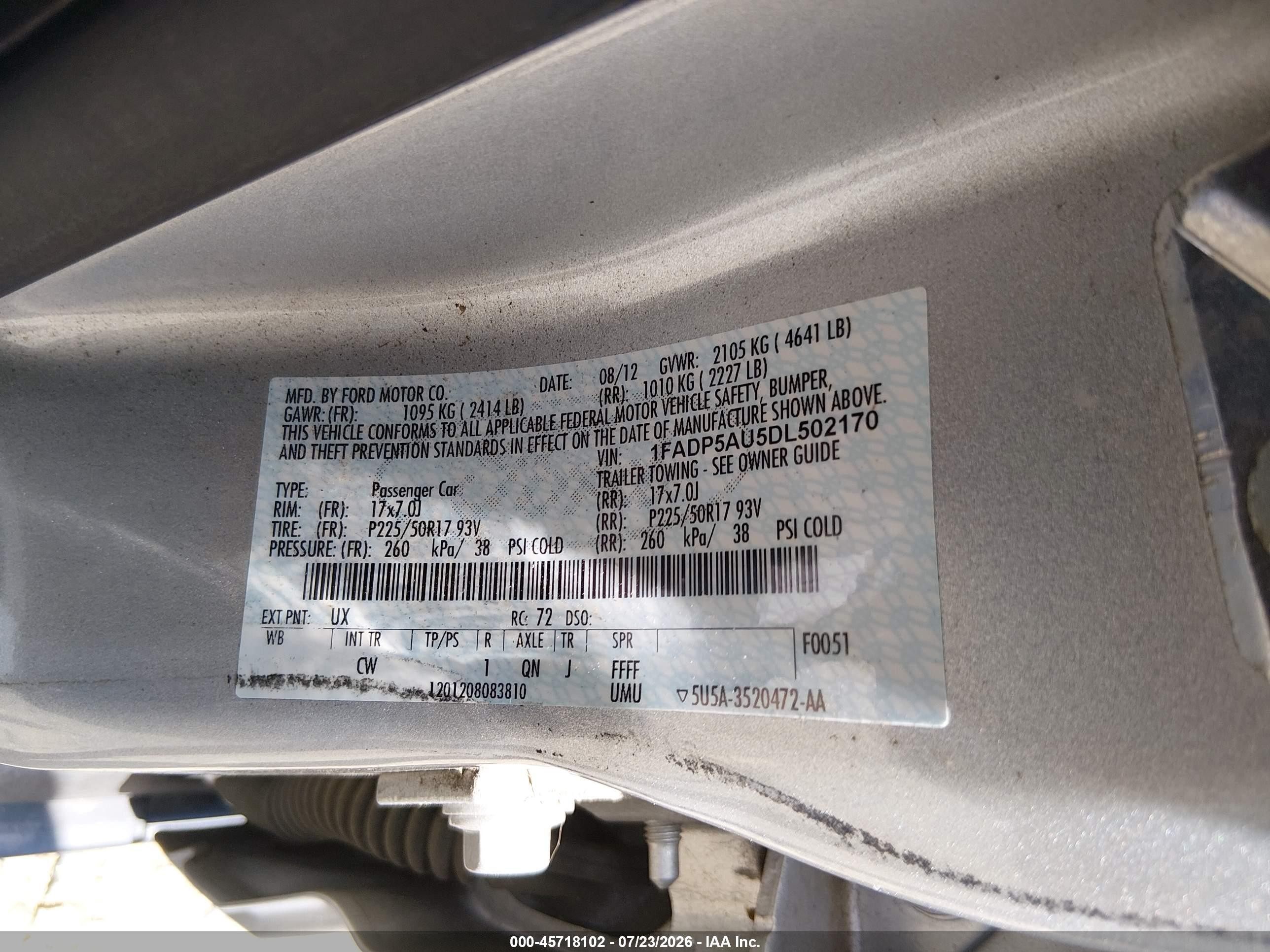 2013 Ford C-max Hybrid Se Silver vin: 1FADP5AU5DL502170