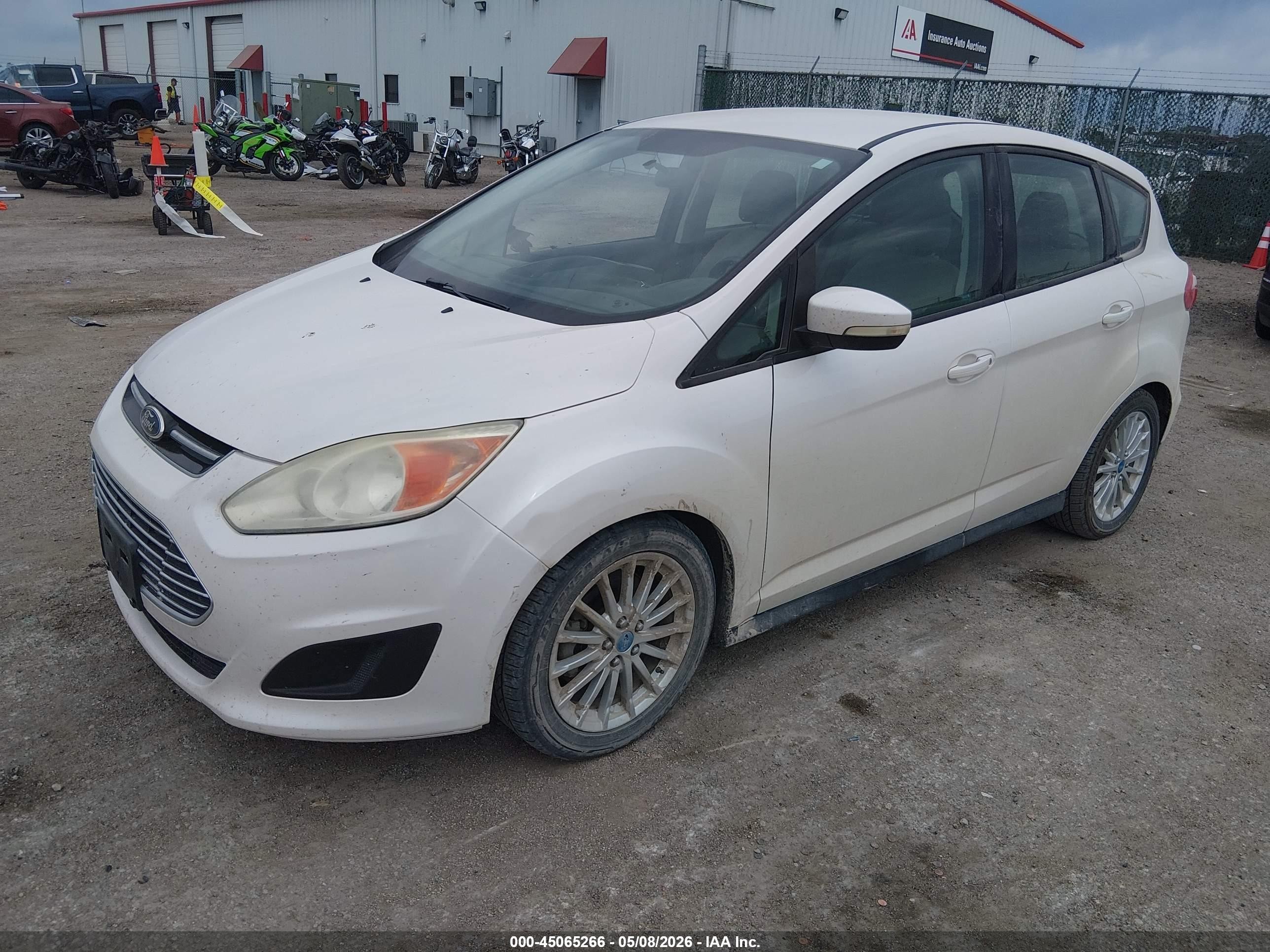 2013 Ford C-max Hybrid Se White vin: 1FADP5AU5DL521205
