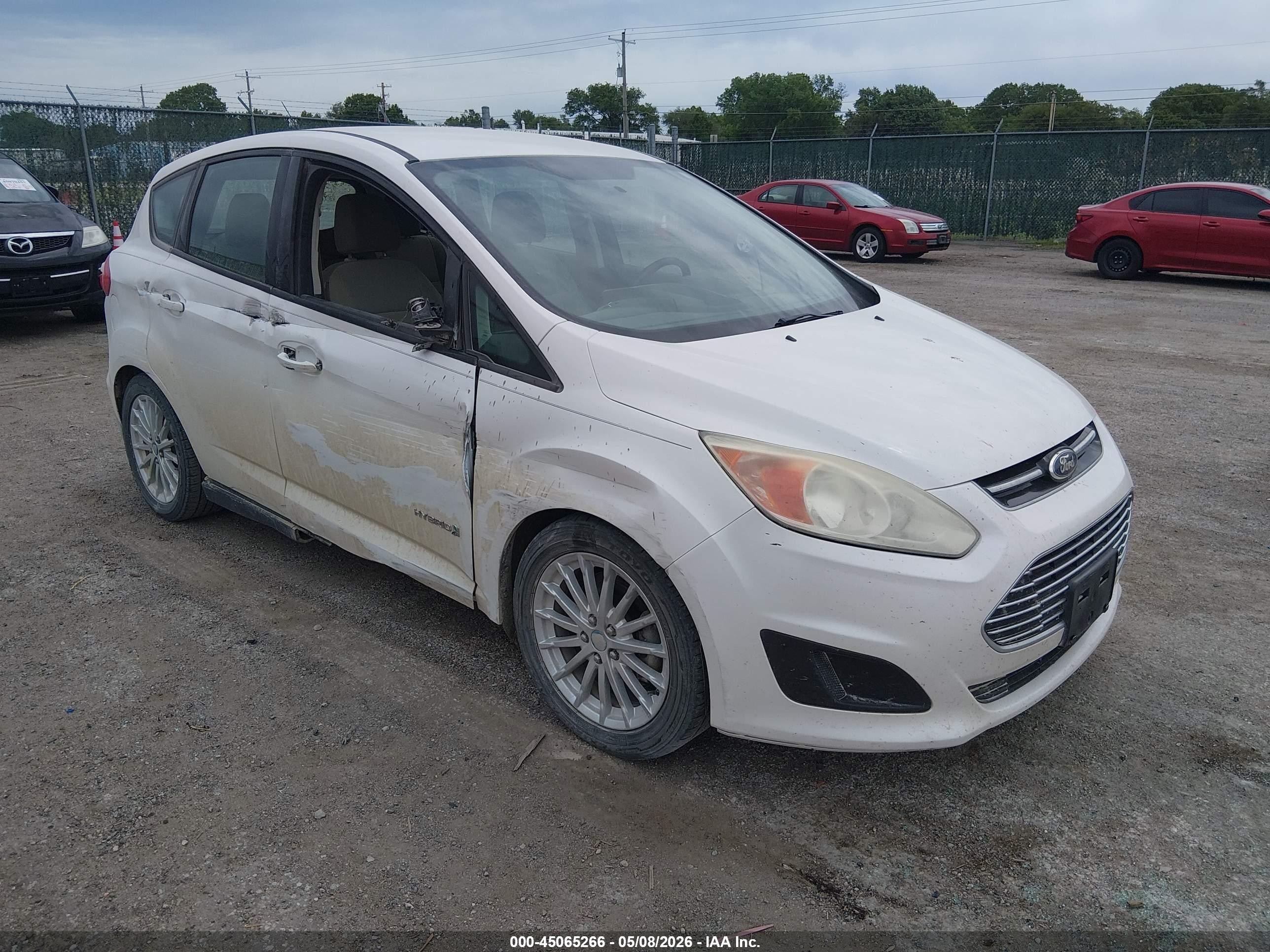 2013 Ford C-max Hybrid Se White vin: 1FADP5AU5DL521205