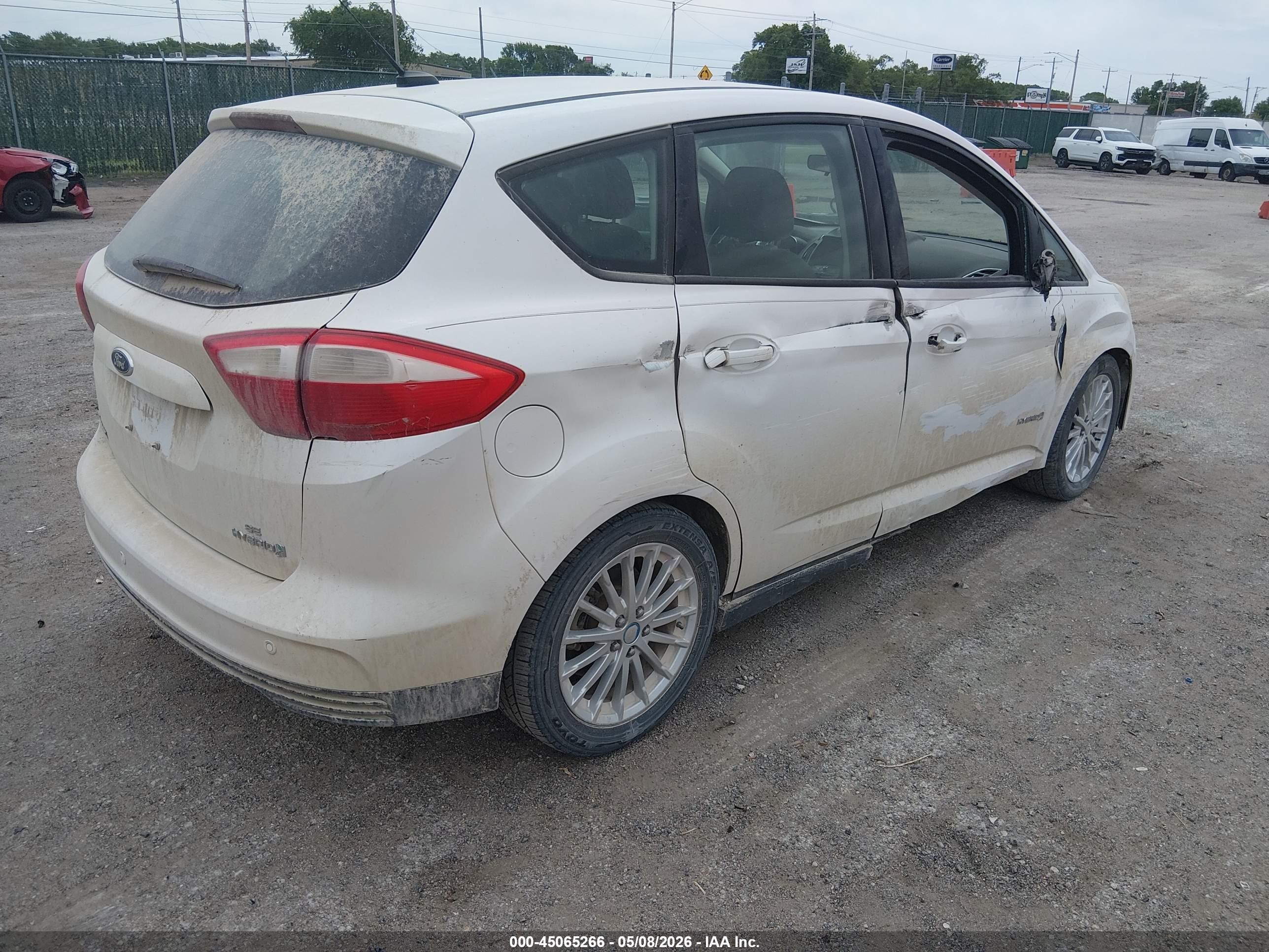 2013 Ford C-max Hybrid Se White vin: 1FADP5AU5DL521205