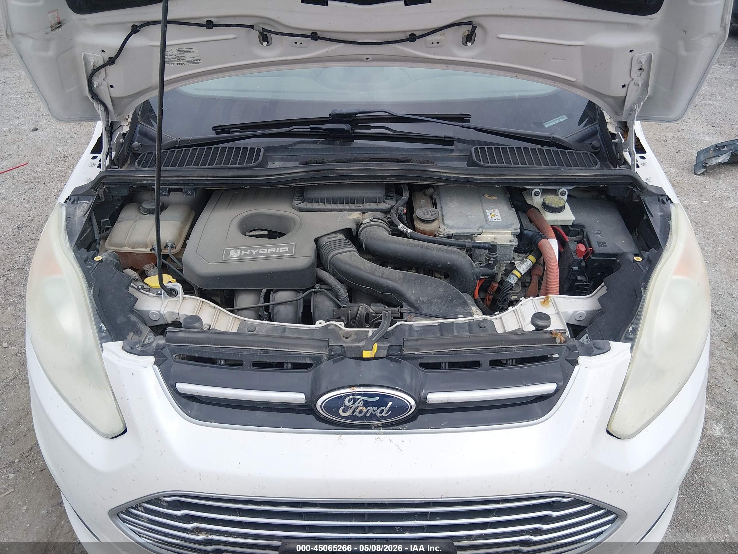 2013 Ford C-max Hybrid Se White vin: 1FADP5AU5DL521205