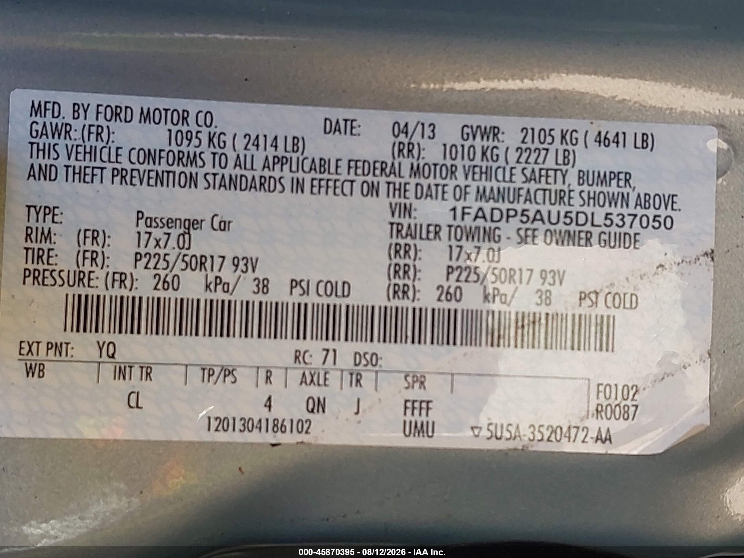 2013 Ford C-max Hybrid Se Blue vin: 1FADP5AU5DL537050
