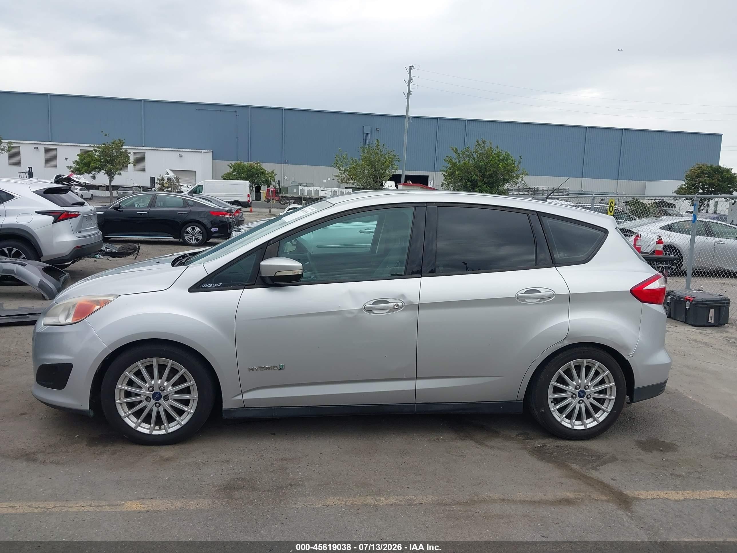2013 Ford C-max Hybrid Se Silver vin: 1FADP5AU5DL554723