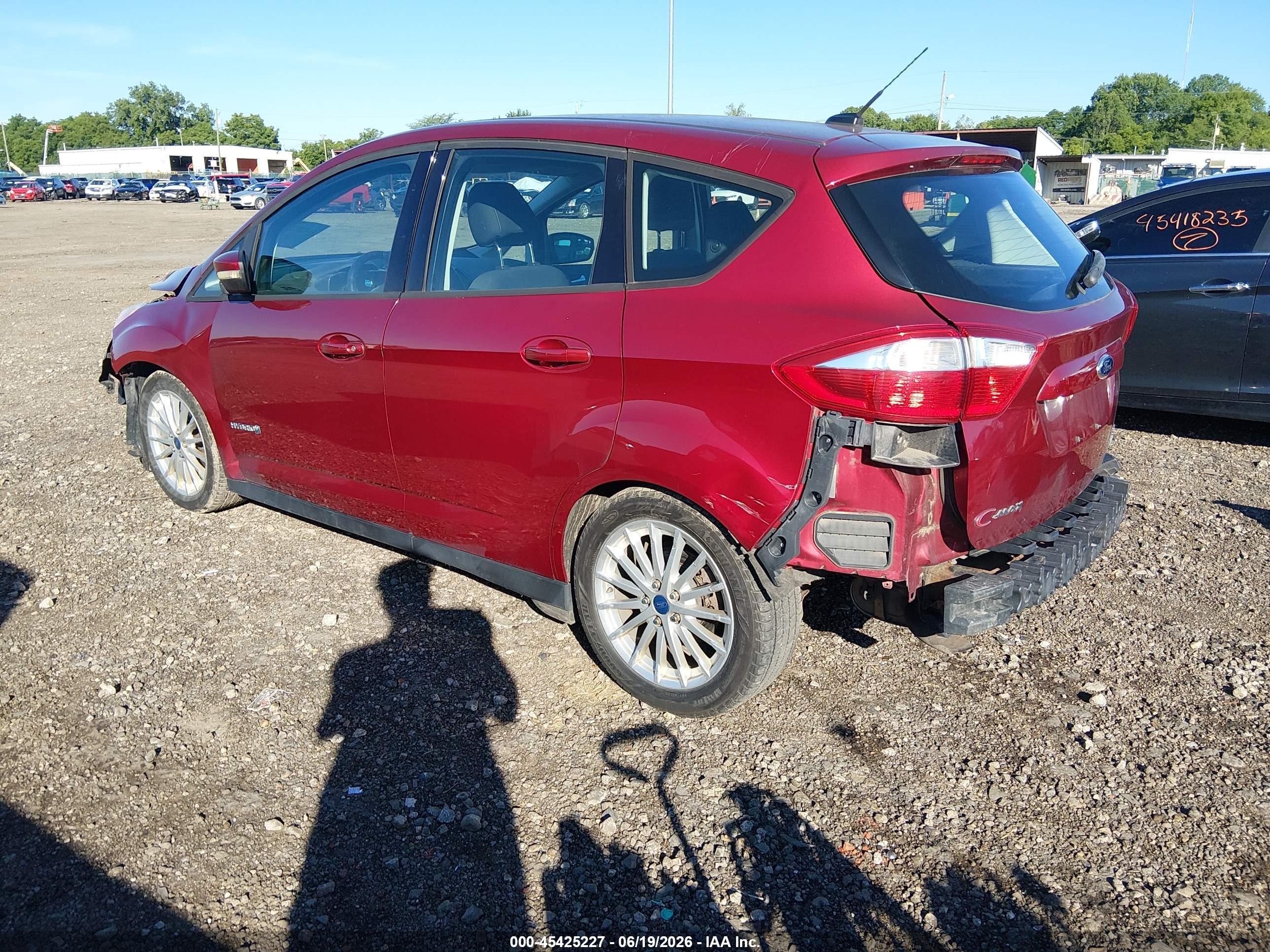 2014 Ford C-max Hybrid Se Maroon vin: 1FADP5AU5EL501201