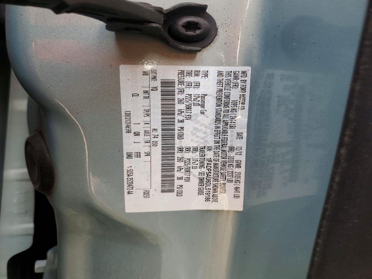 2013 Ford C-max Se Blue vin: 1FADP5AU6DL519186