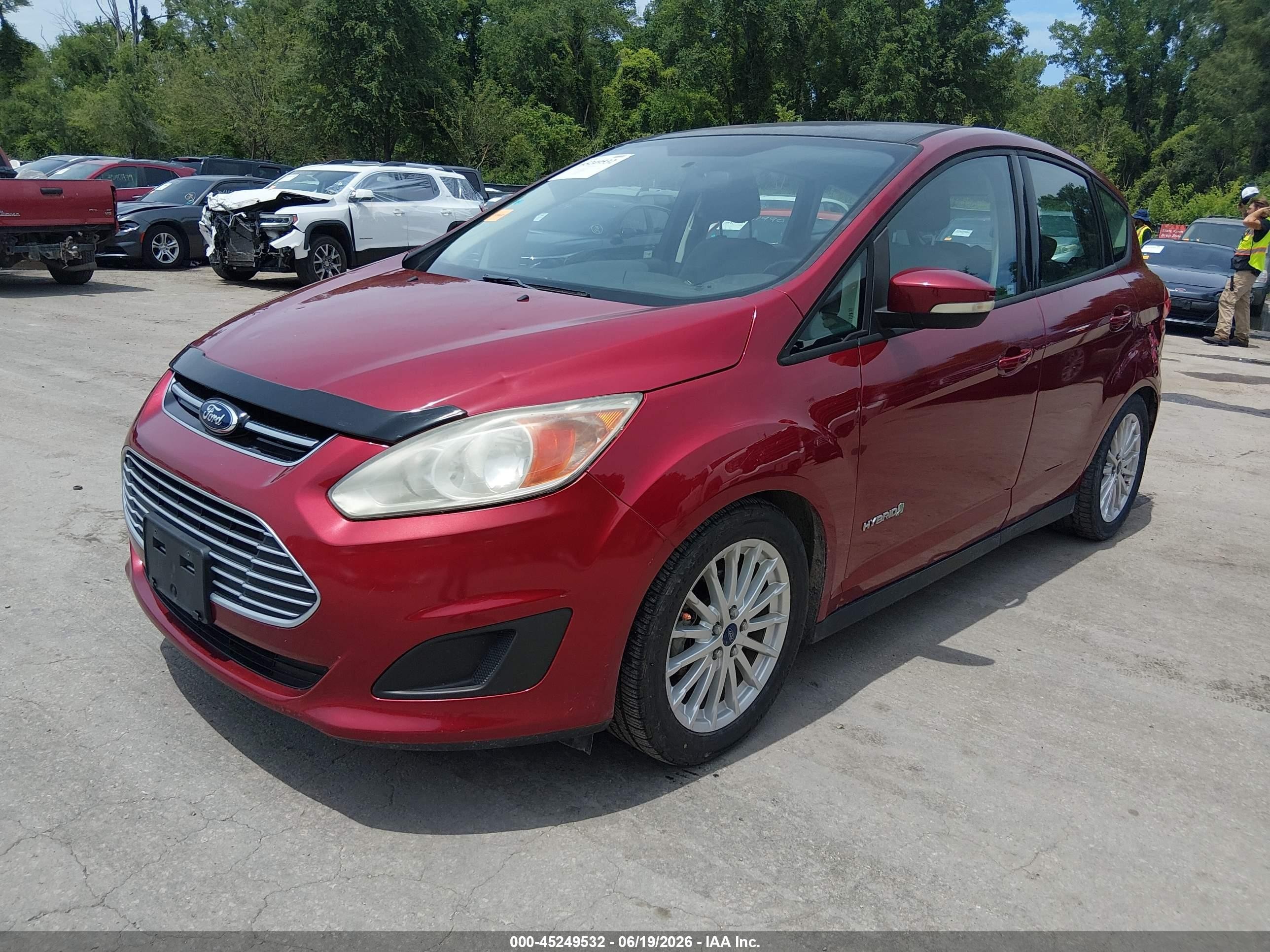 2013 Ford C-max Hybrid Se Красный vin: 1FADP5AU6DL534657