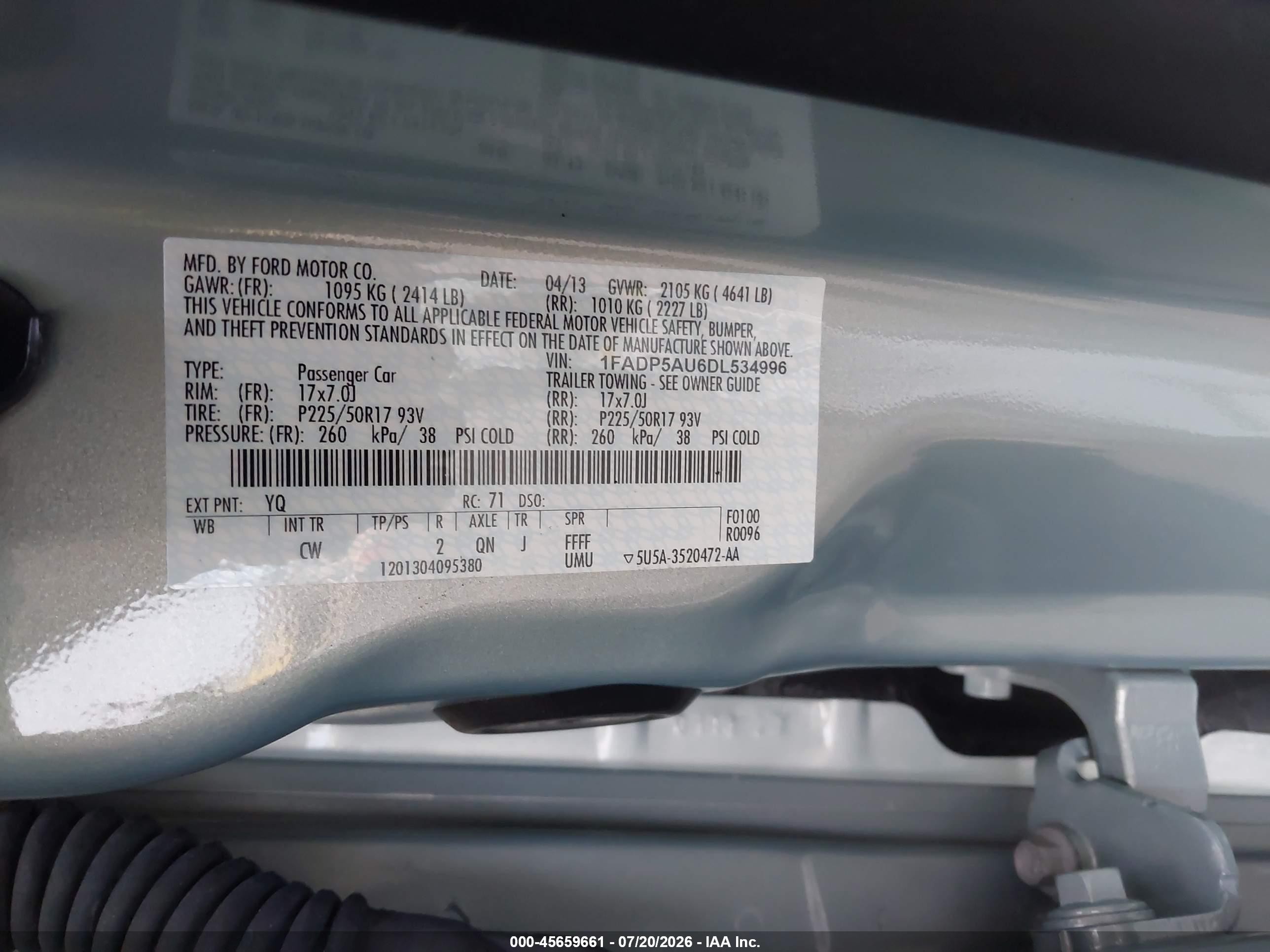 2013 Ford C-max Hybrid Se Green vin: 1FADP5AU6DL534996