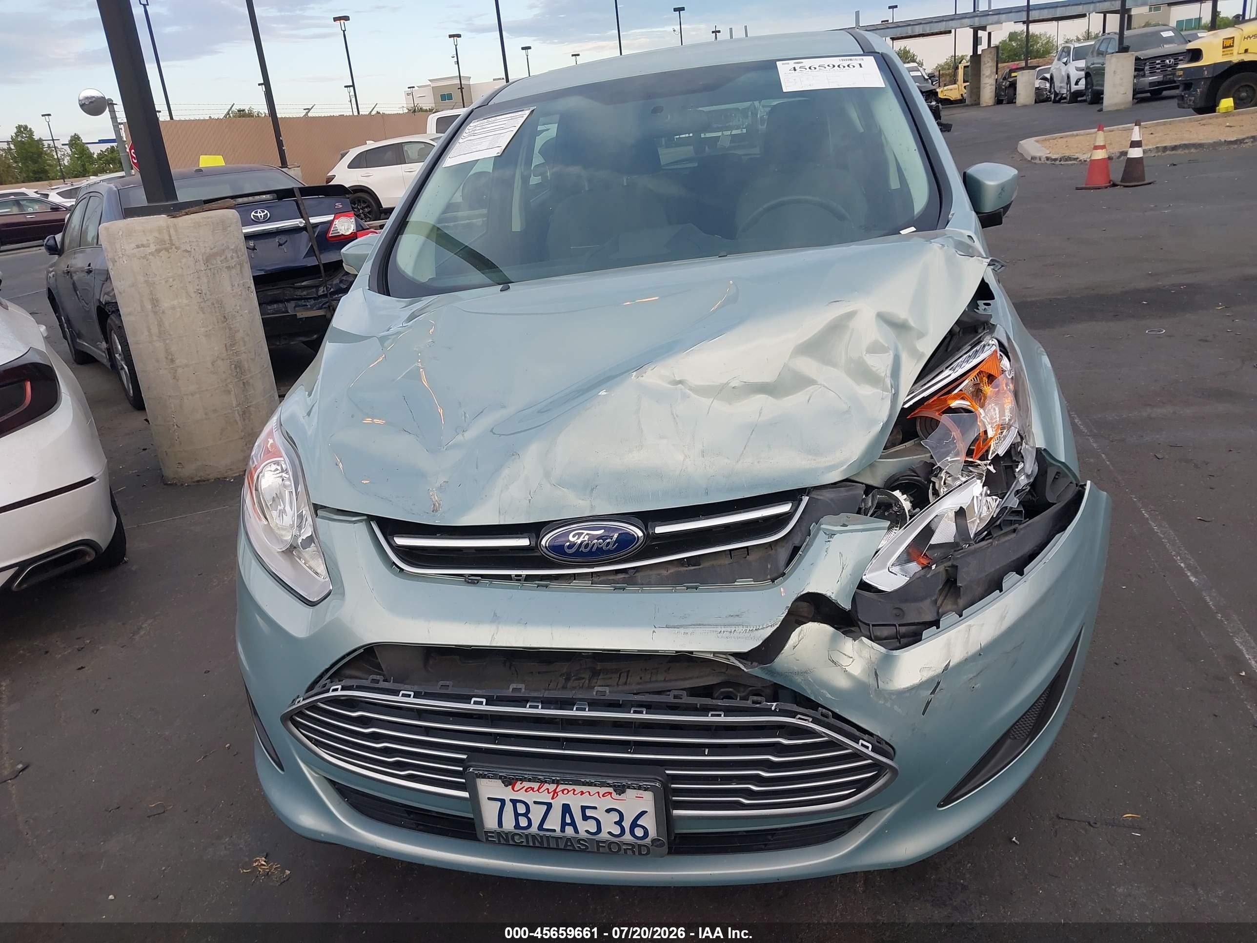 2013 Ford C-max Hybrid Se Green vin: 1FADP5AU6DL534996