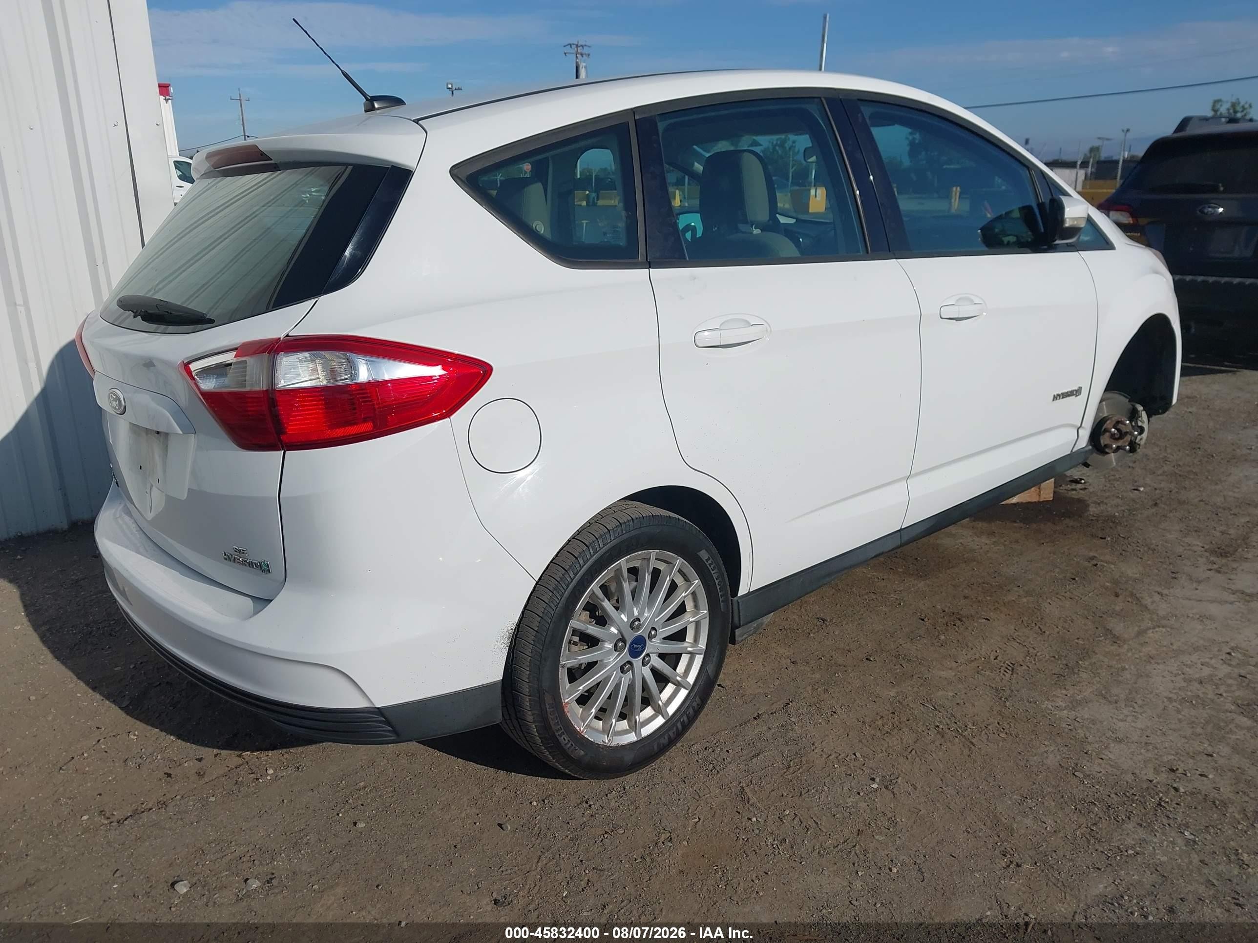 2015 Ford C-max Hybrid Se White vin: 1FADP5AU6FL119017
