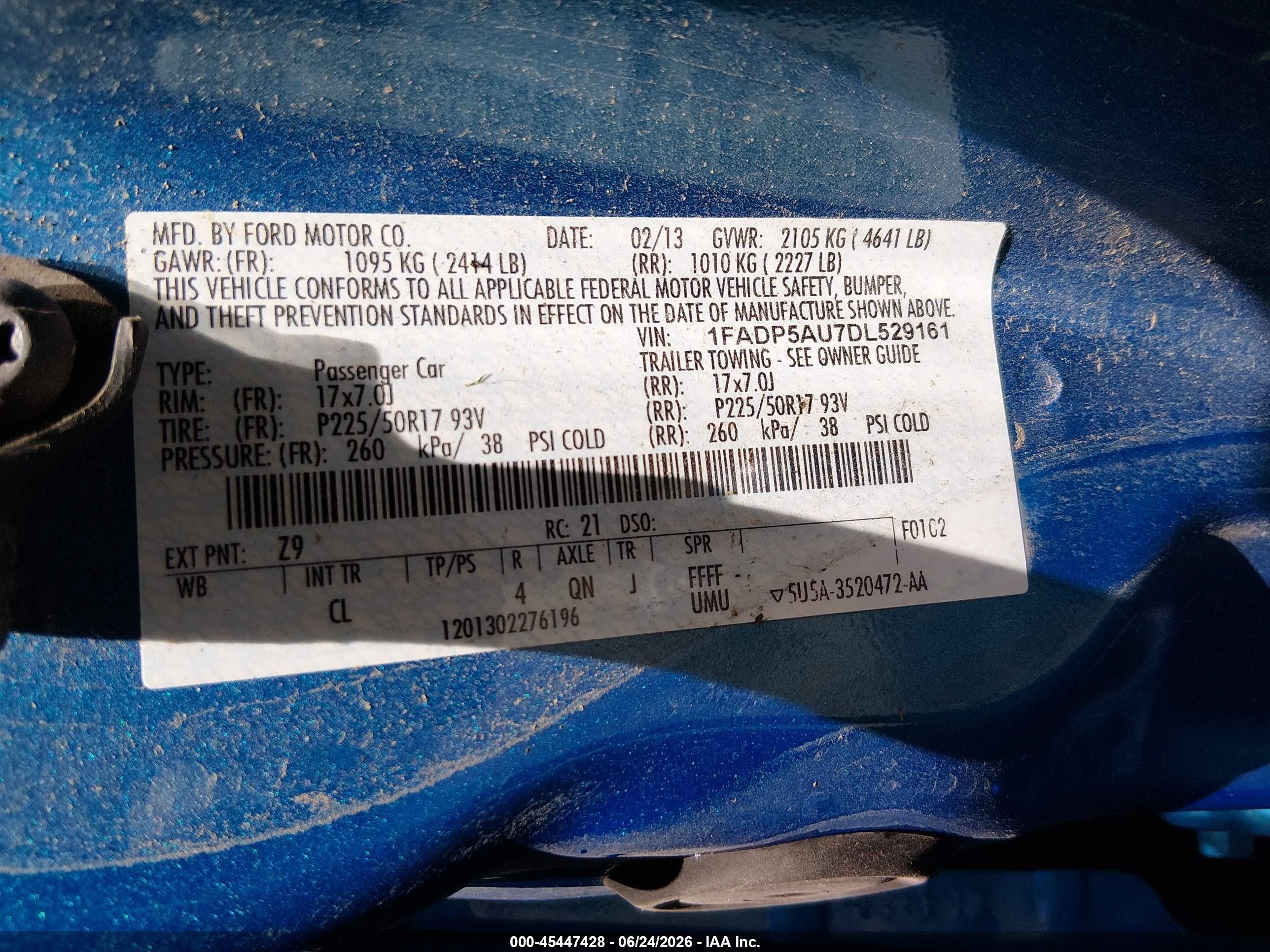 2013 Ford C-max Hybrid Se Blue vin: 1FADP5AU7DL529161