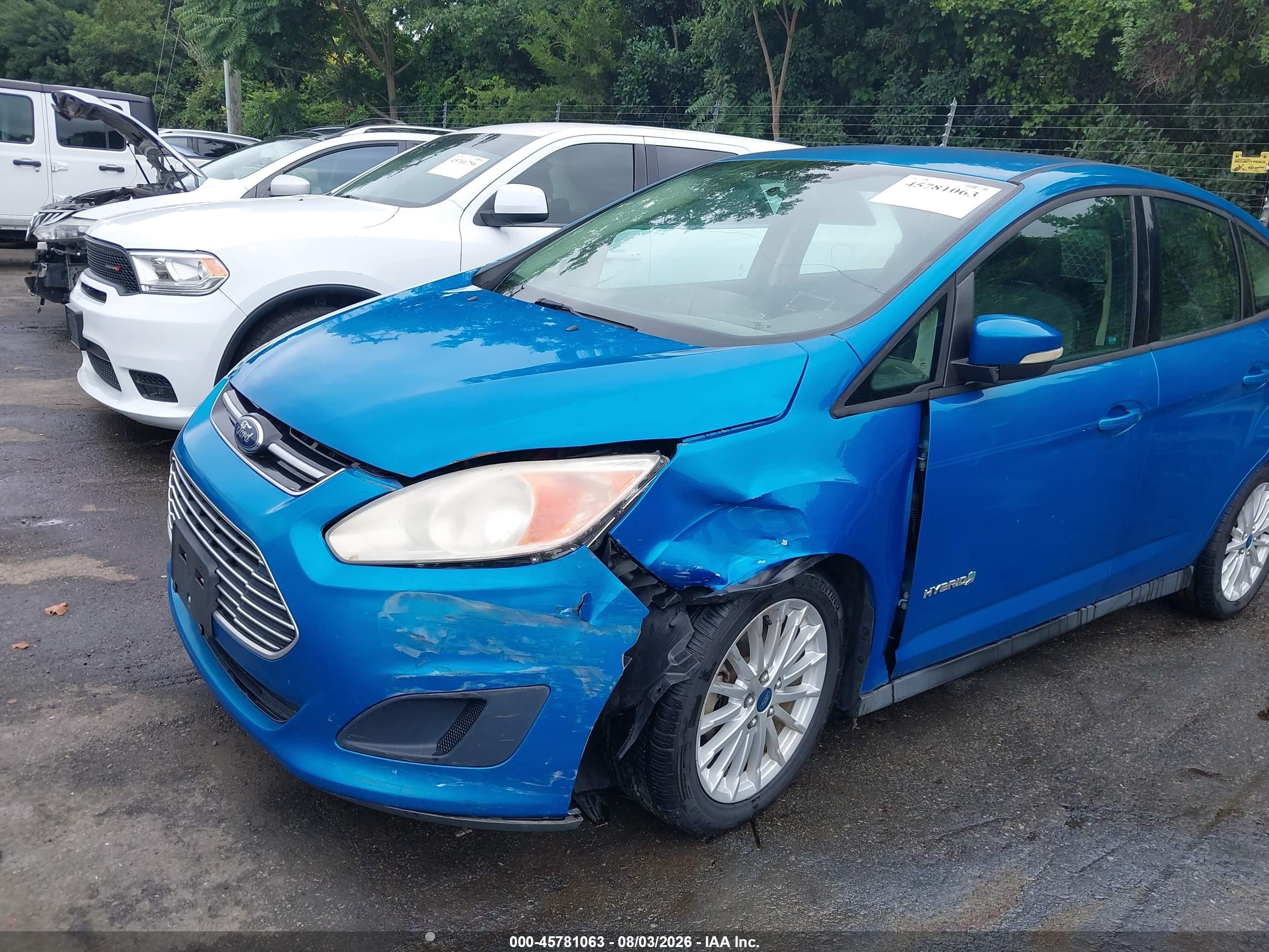 2013 Ford C-max Hybrid Se Blue vin: 1FADP5AU7DL547188