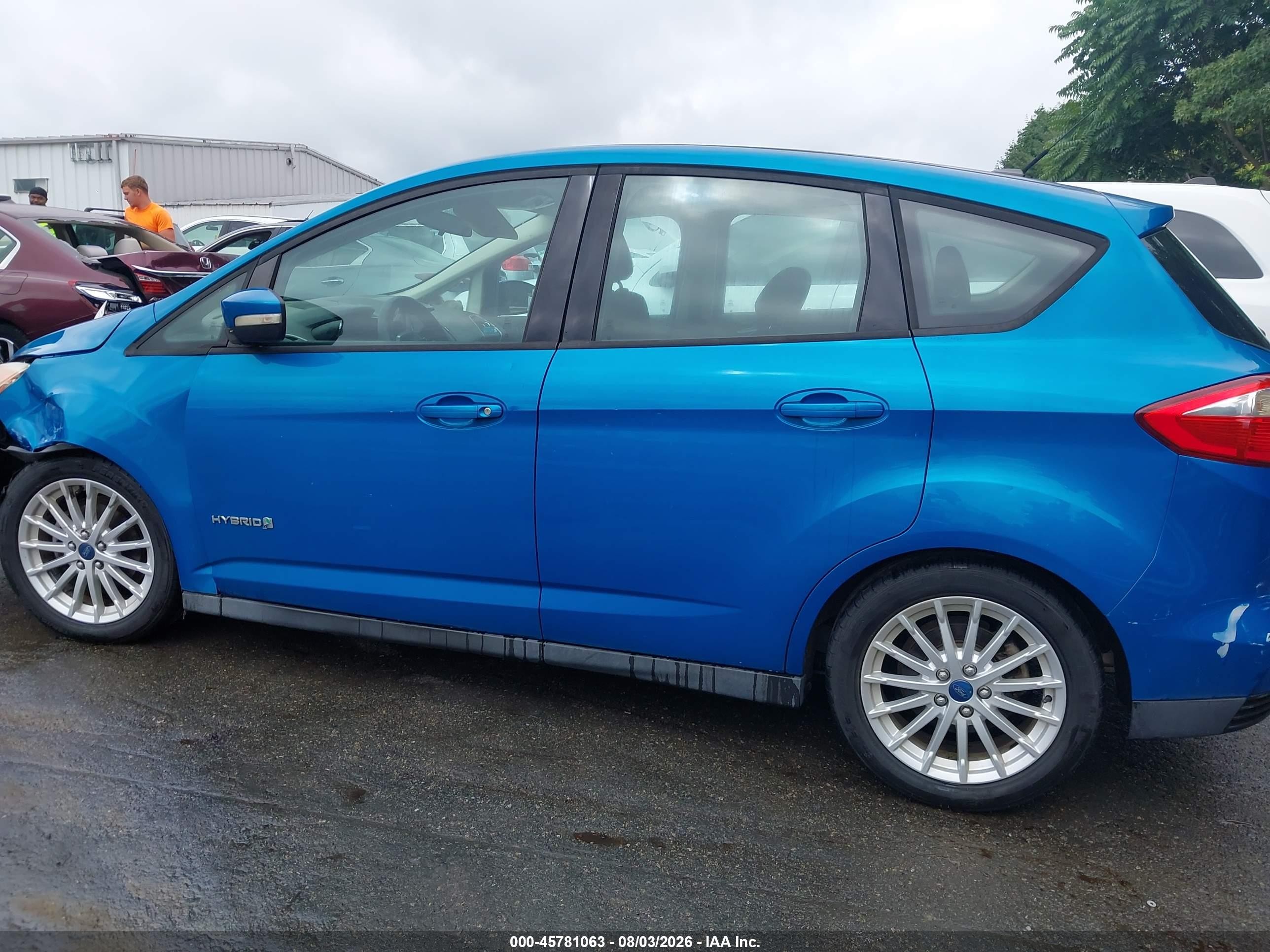 2013 Ford C-max Hybrid Se Blue vin: 1FADP5AU7DL547188