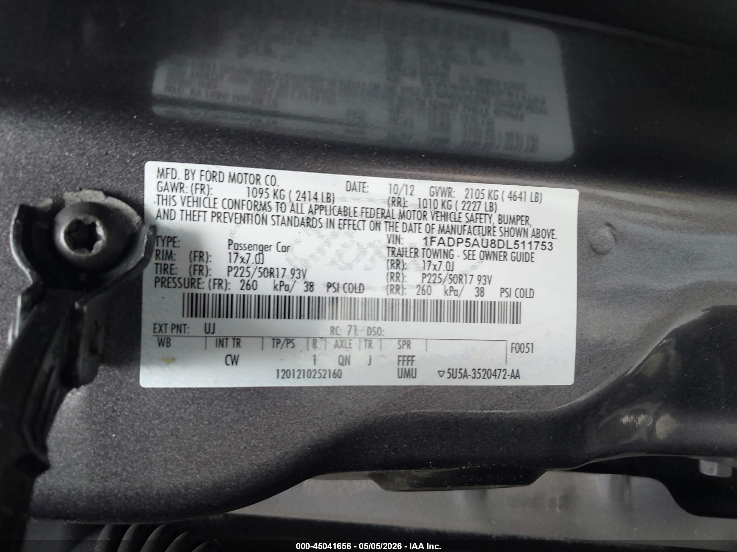 2013 Ford C-max Hybrid Se Gray vin: 1FADP5AU8DL511753