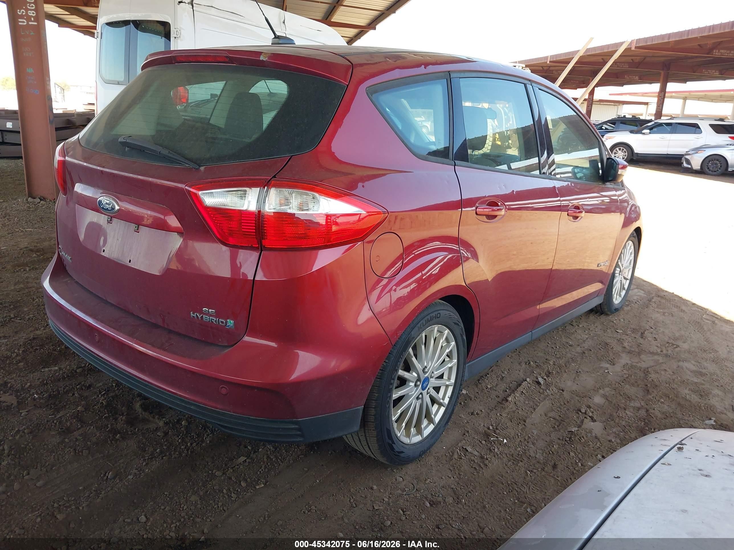 2013 Ford C-max Hybrid Se Red vin: 1FADP5AU8DL512949