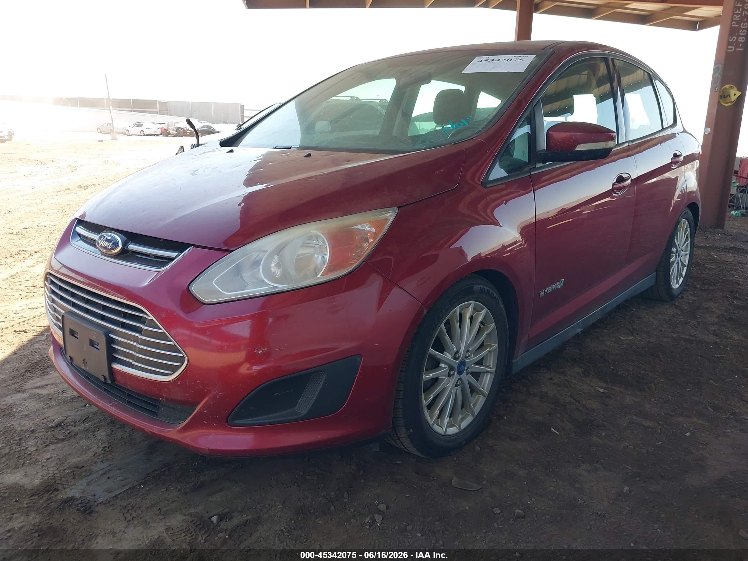 2013 Ford C-max Hybrid Se Red vin: 1FADP5AU8DL512949