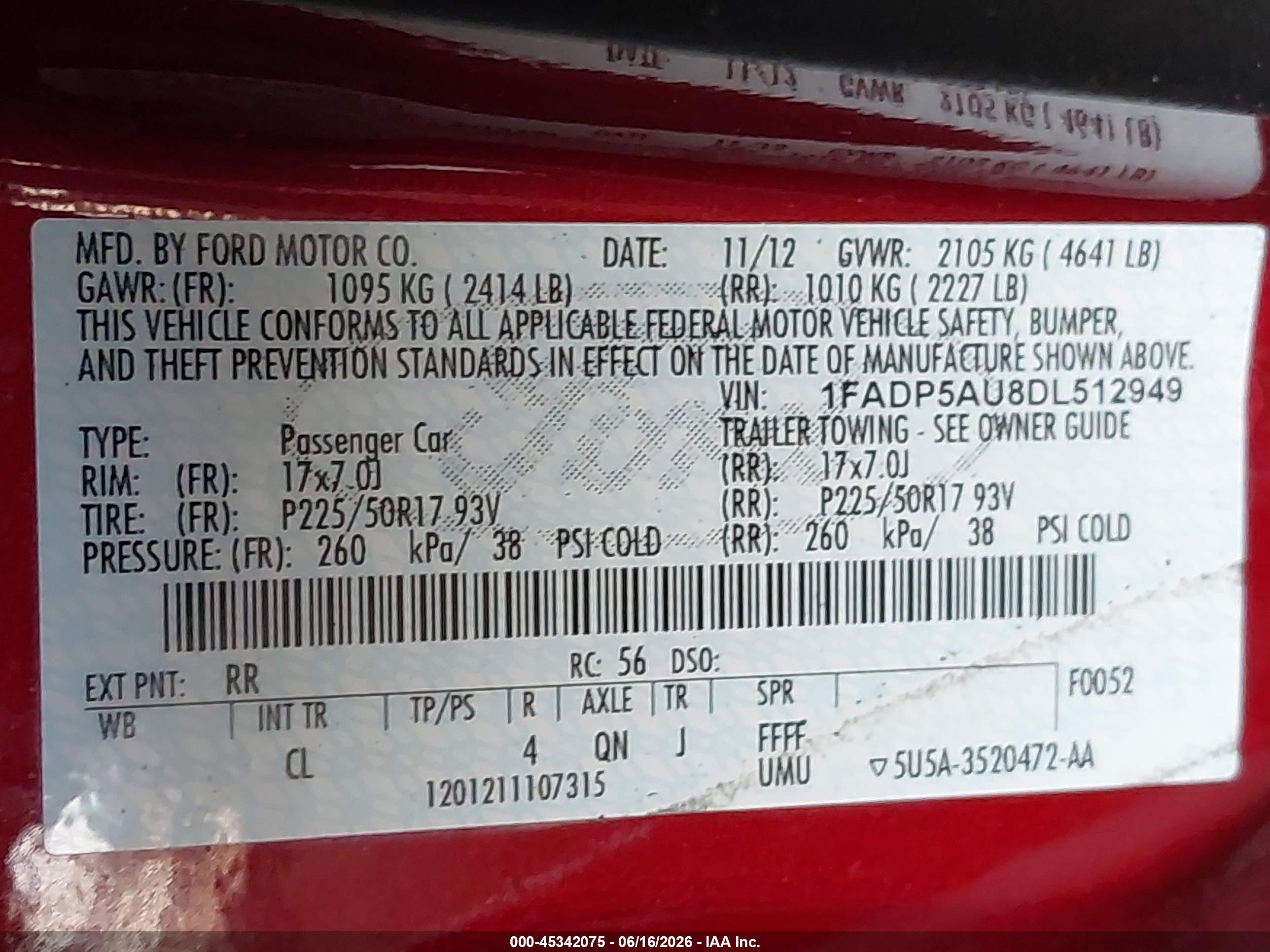 2013 Ford C-max Hybrid Se Red vin: 1FADP5AU8DL512949