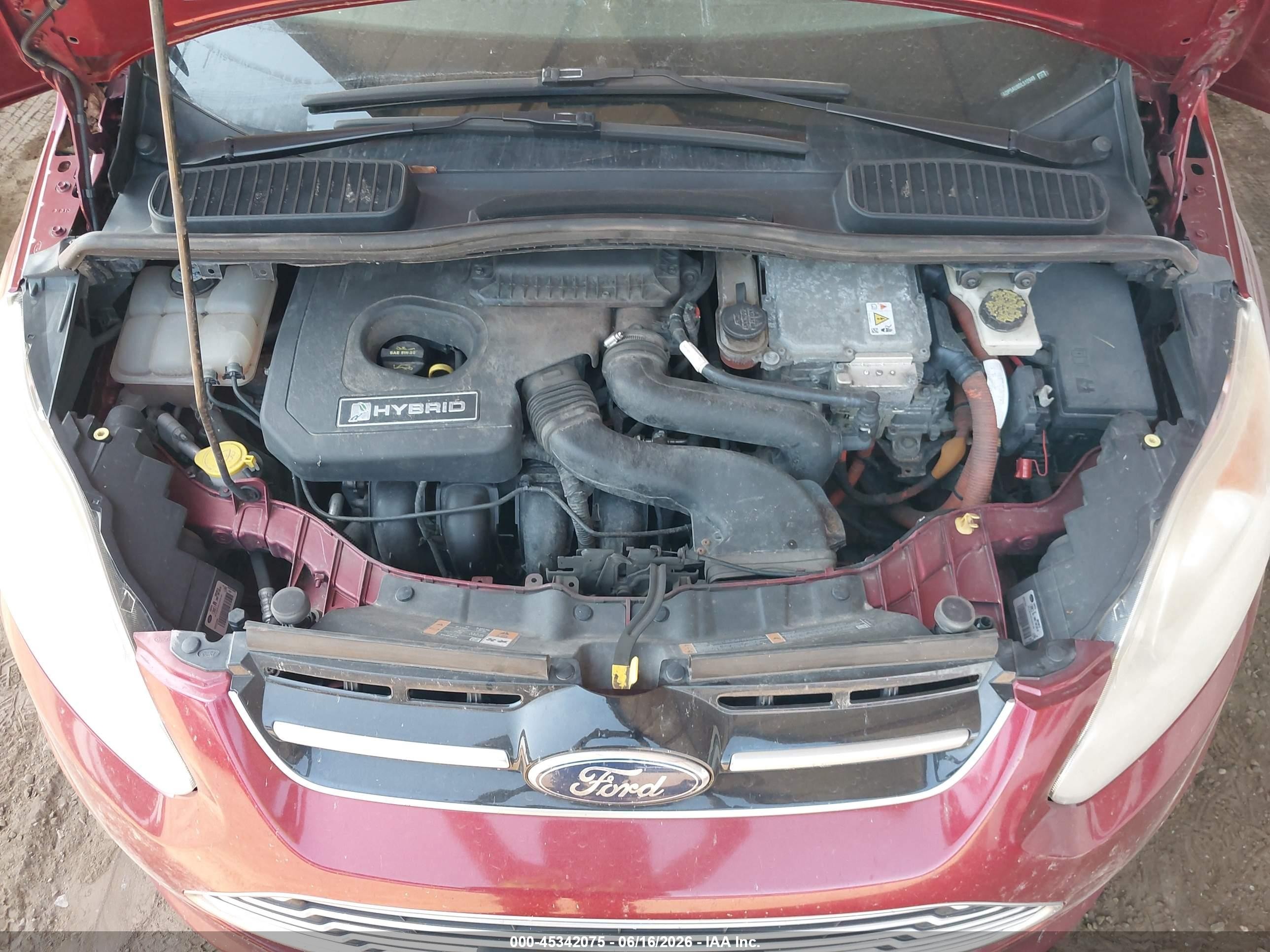 2013 Ford C-max Hybrid Se Red vin: 1FADP5AU8DL512949