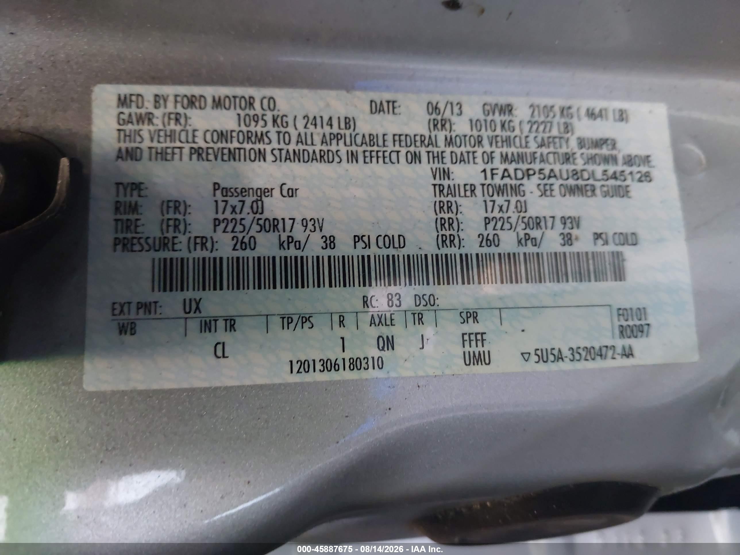 2013 Ford C-max Hybrid Se Серебряный vin: 1FADP5AU8DL545126