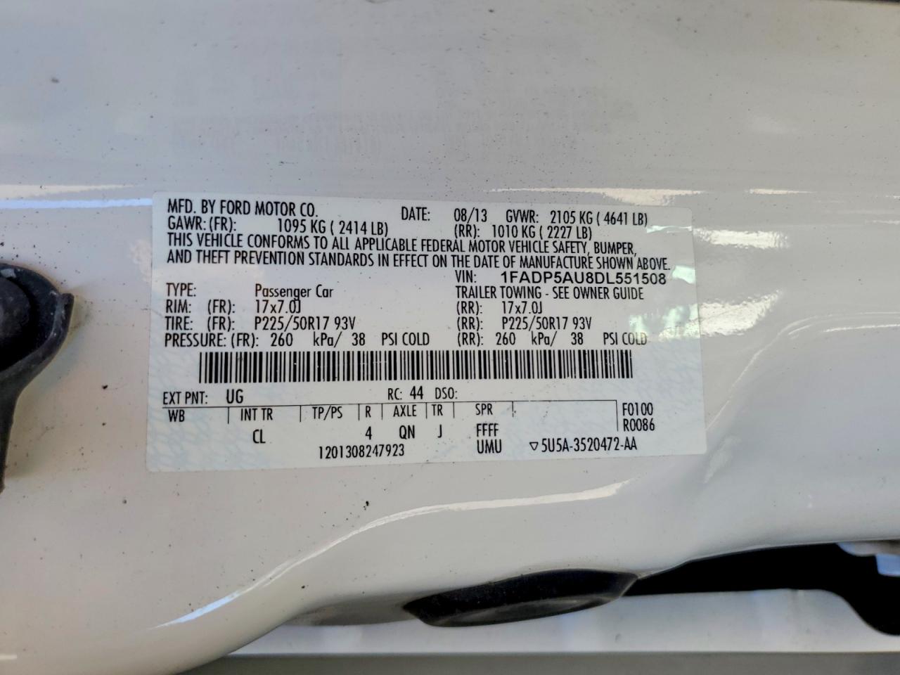 2013 Ford C-max Se White vin: 1FADP5AU8DL551508