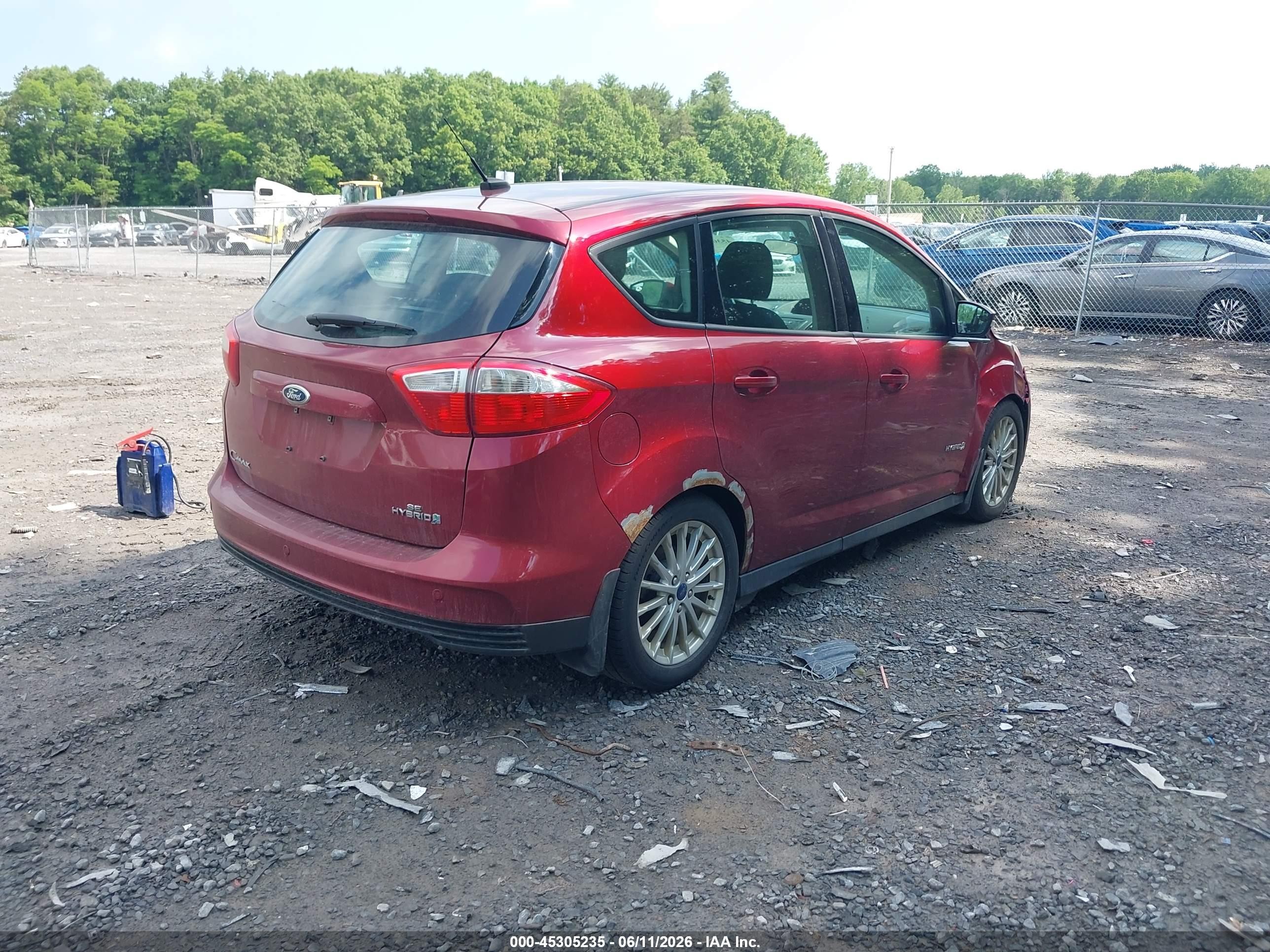 2014 Ford C-max Hybrid Se Maroon vin: 1FADP5AU8EL502648