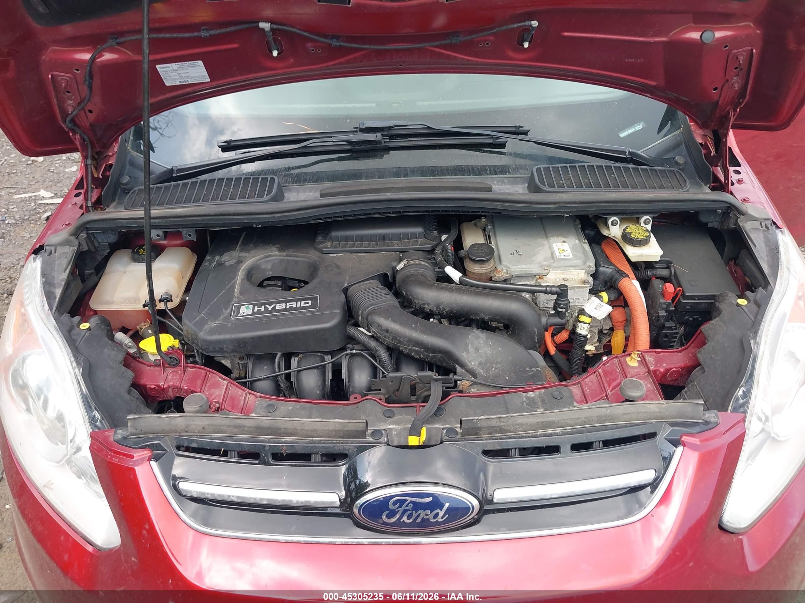 2014 Ford C-max Hybrid Se Maroon vin: 1FADP5AU8EL502648