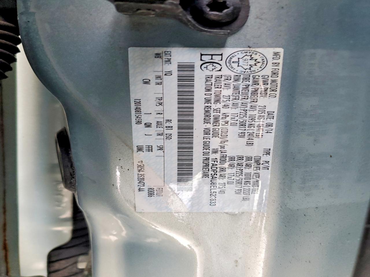 2014 Ford C-max Se Turquoise vin: 1FADP5AU8EL520633