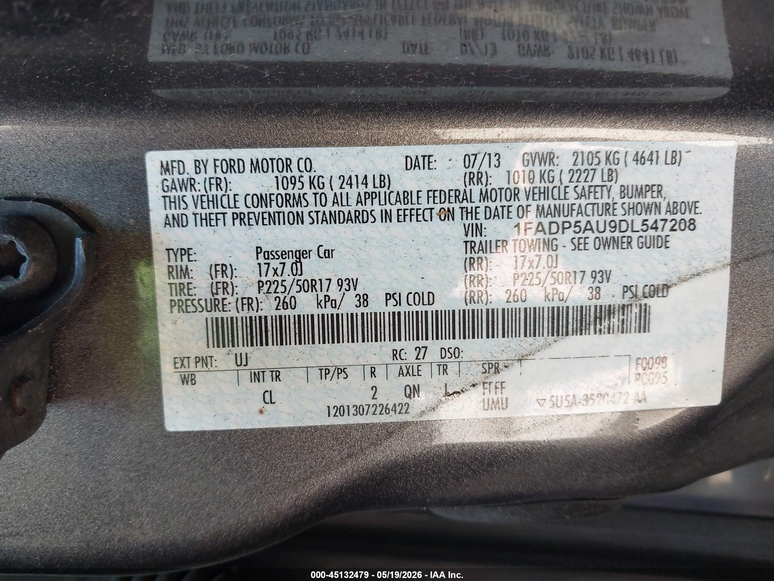 2013 Ford C-max Hybrid Se Gray vin: 1FADP5AU9DL547208