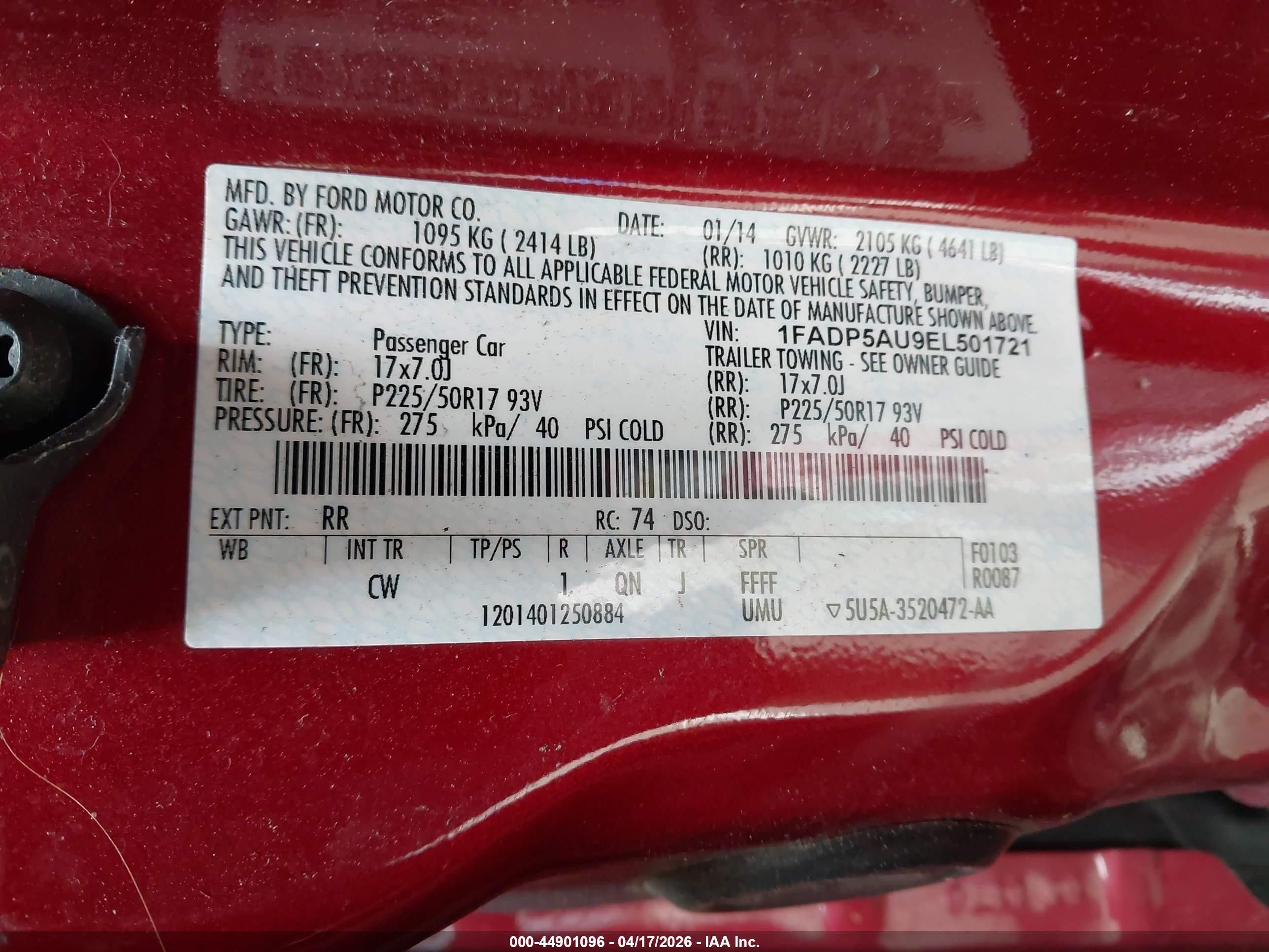 2014 Ford C-max Hybrid Se Красный vin: 1FADP5AU9EL501721
