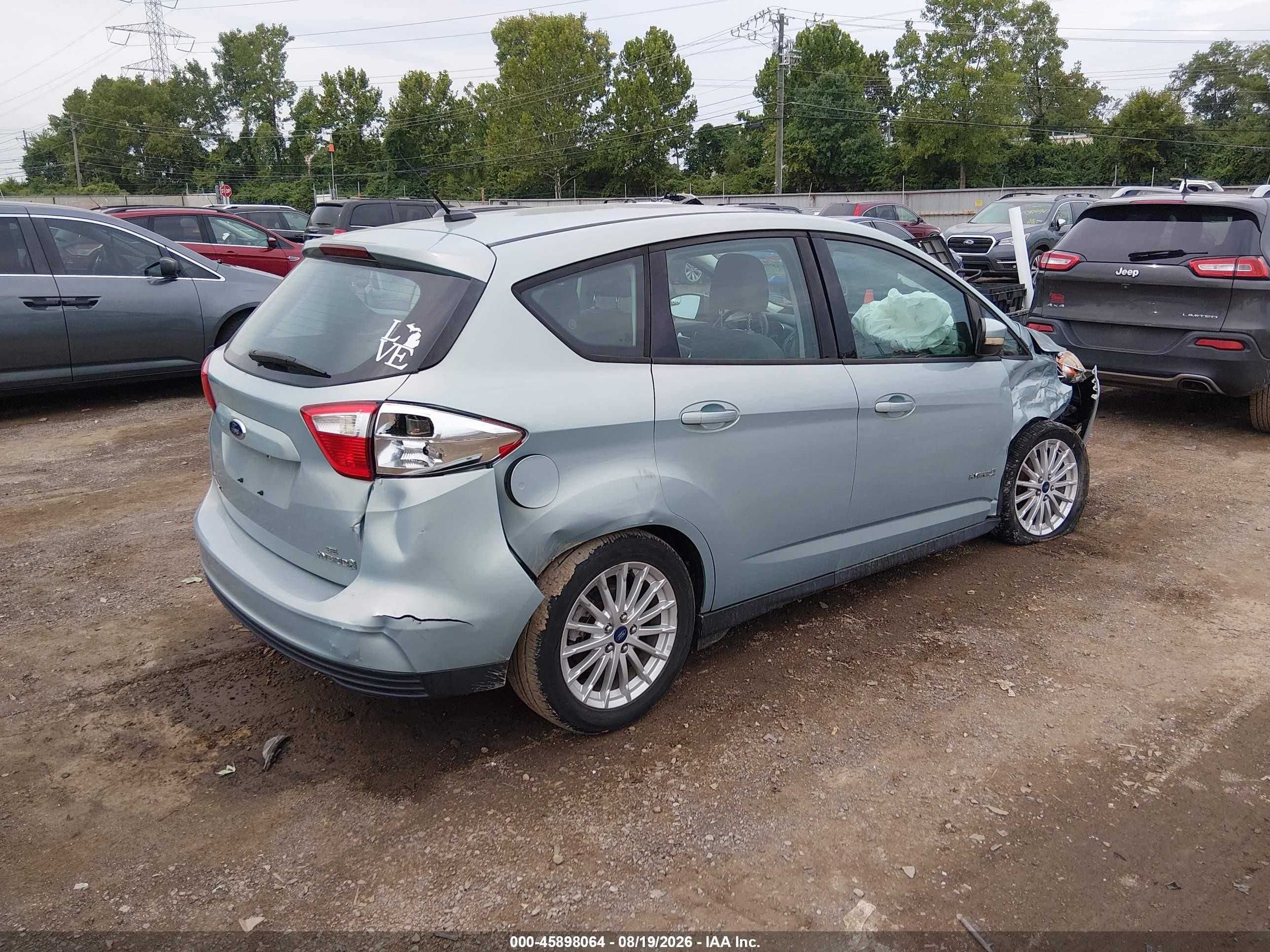 2014 Ford C-max Hybrid Se Turquoise vin: 1FADP5AU9EL520575