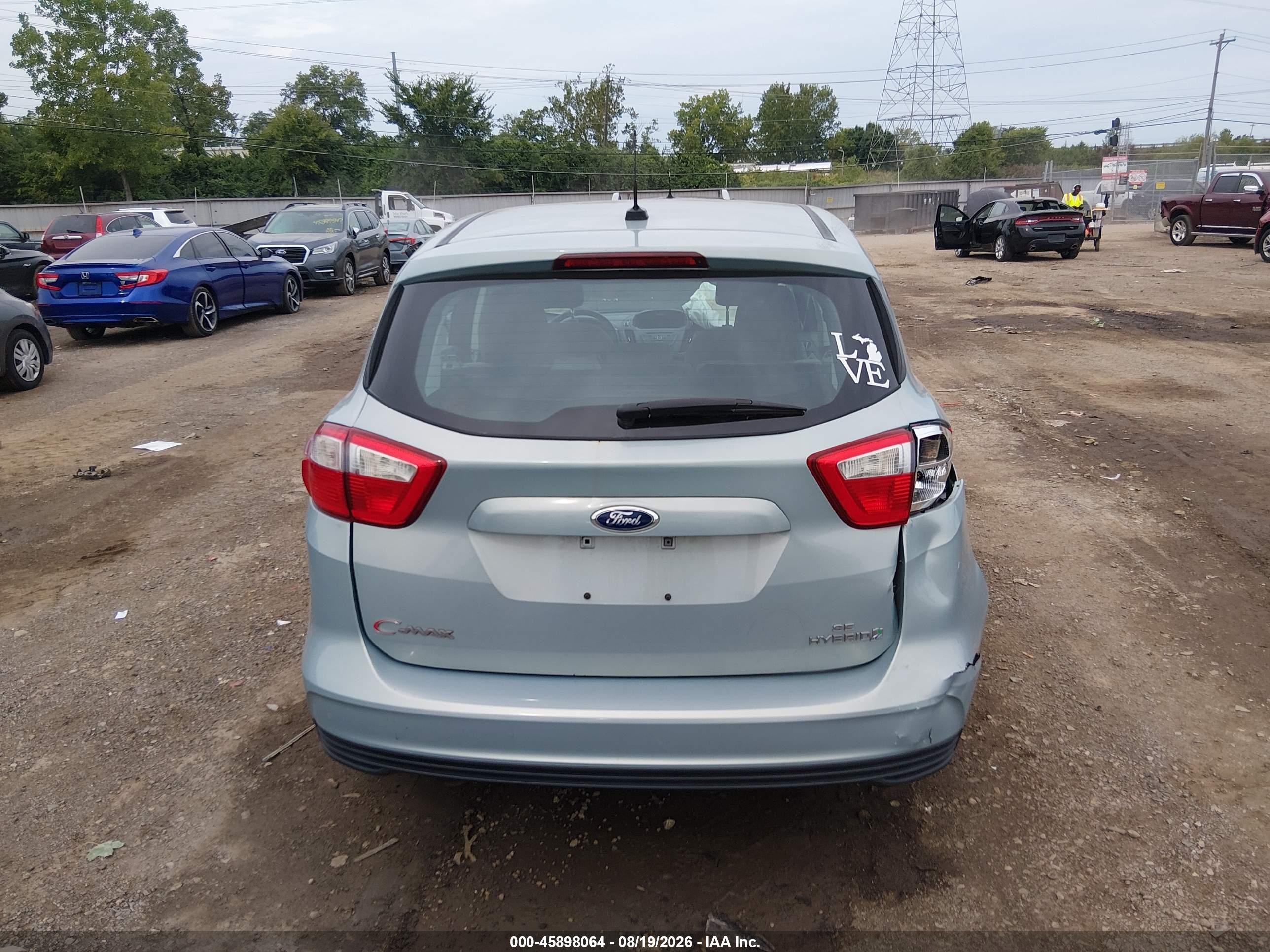2014 Ford C-max Hybrid Se Turquoise vin: 1FADP5AU9EL520575