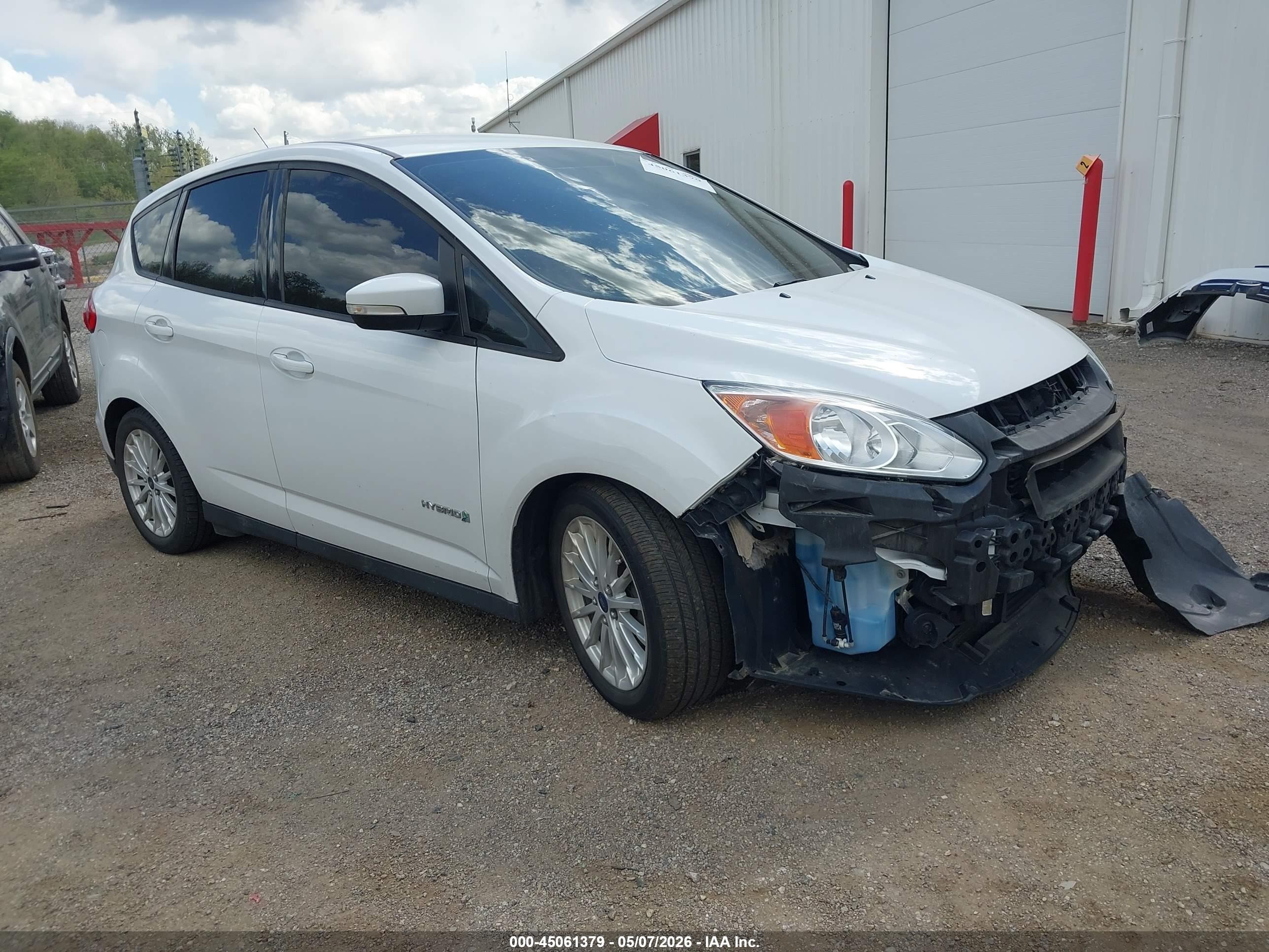 2015 Ford C-max Hybrid Se White vin: 1FADP5AU9FL123191
